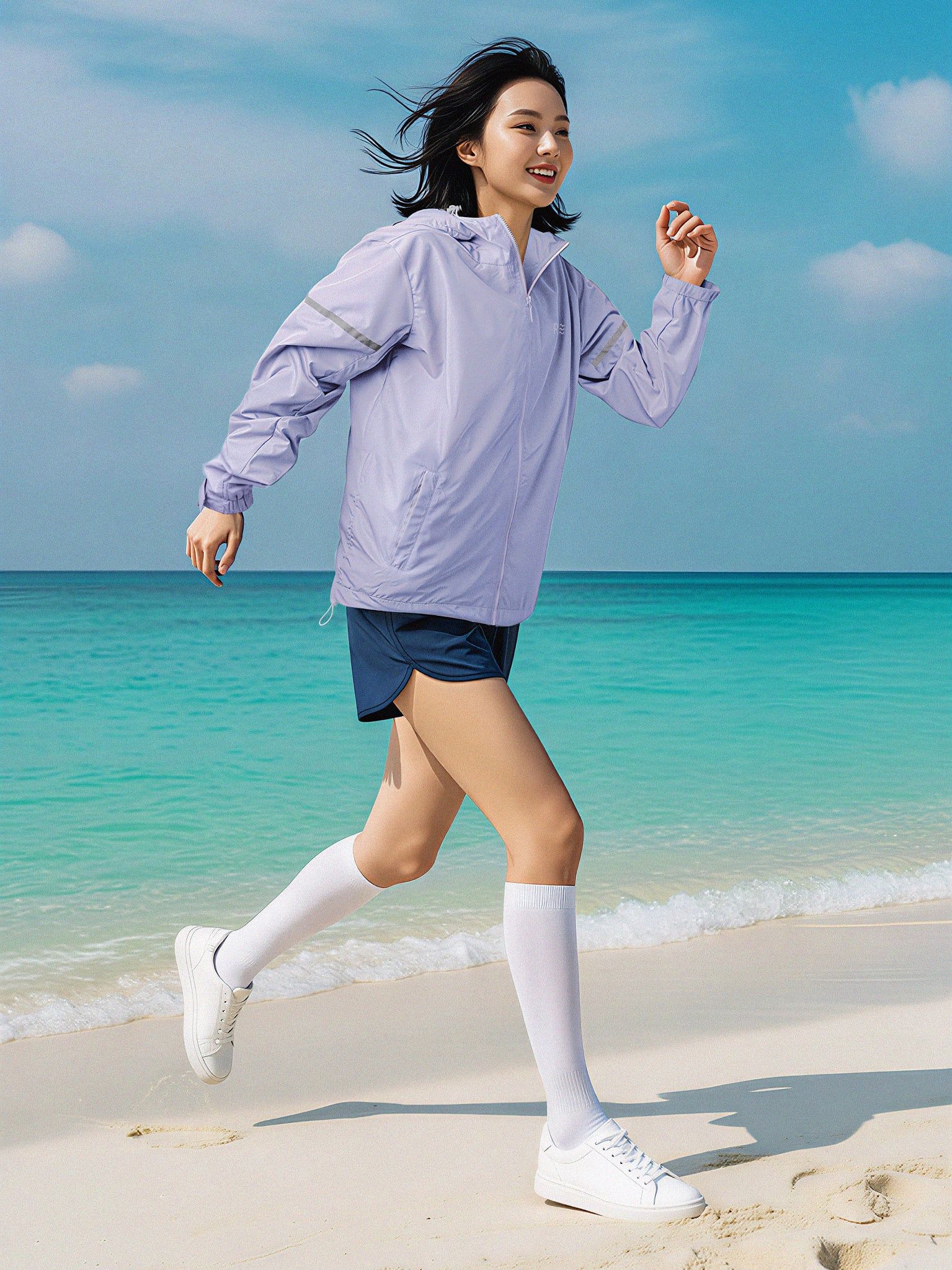 Áo khoác dù phản quang - Windstopper 8 for Women - Tím Nhạt