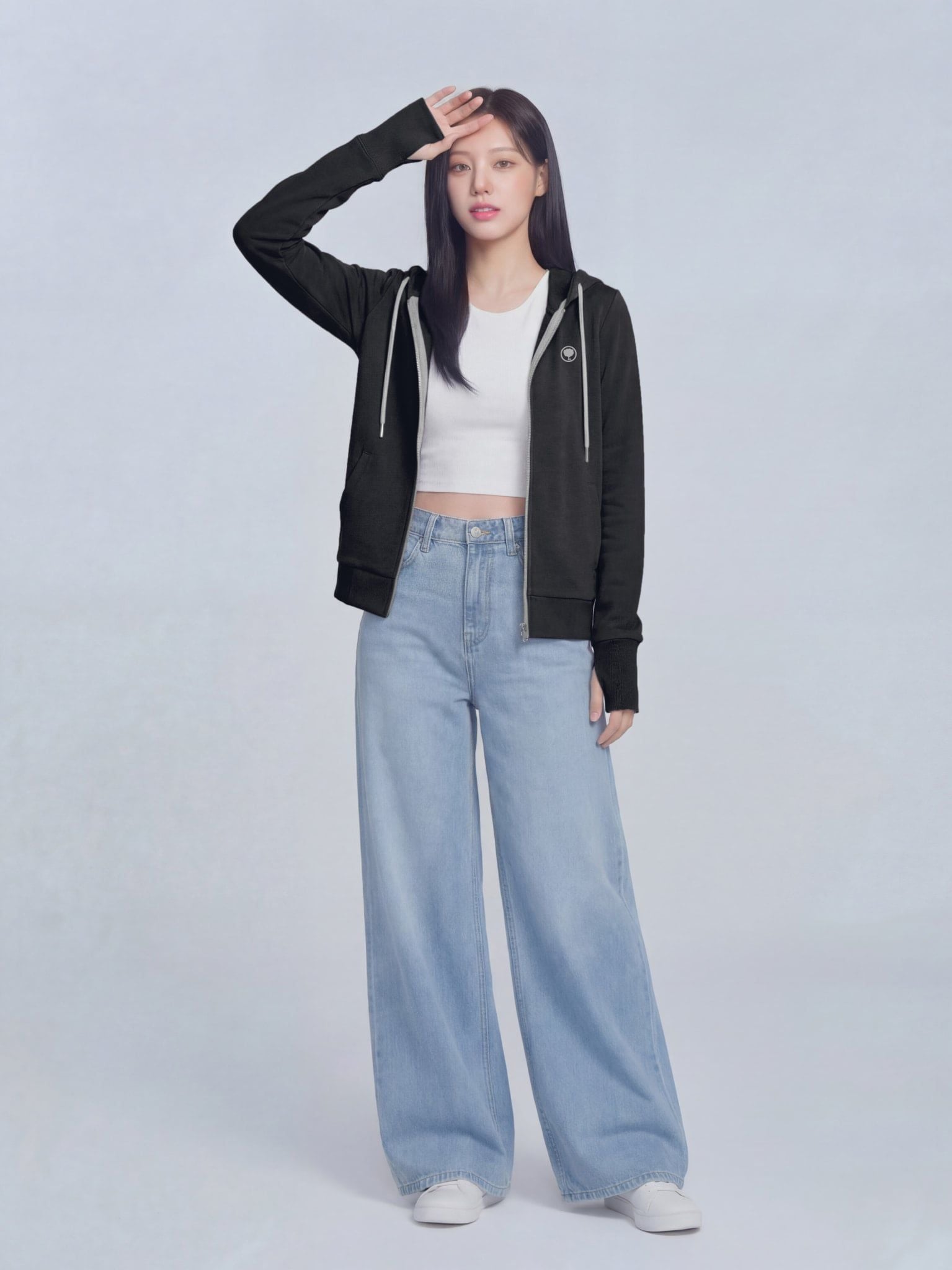 ÁO KHOÁC COTTON NỮ CHỐNG NẮNG 99,95% HOODIE WINGS - LIMEORANGE - Xám Than