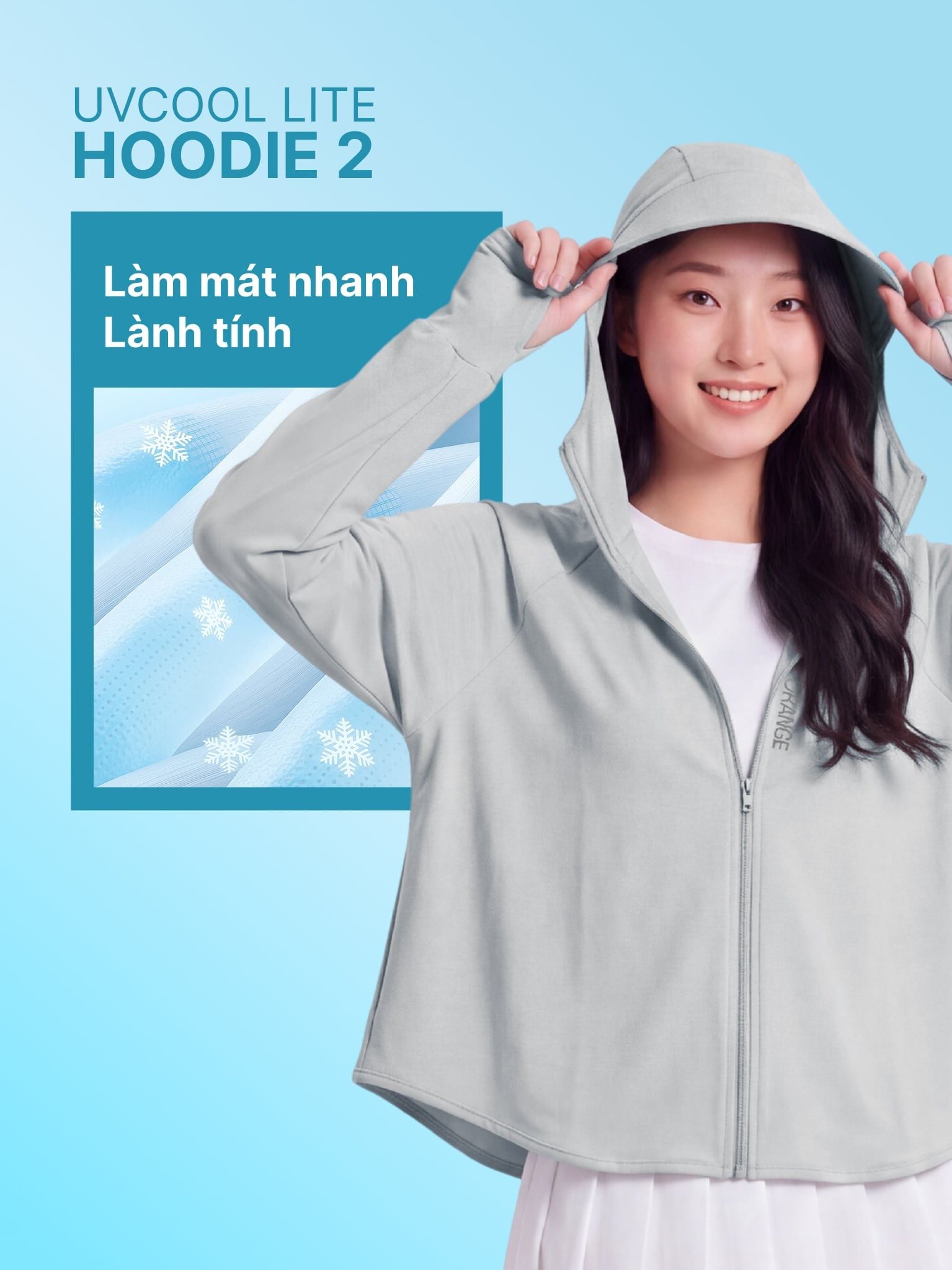 Áo Khoác Nữ Cánh Dơi UV Cool Lite Hoodie 2 Thun Lạnh Chống Tia UV LIMEORANGE