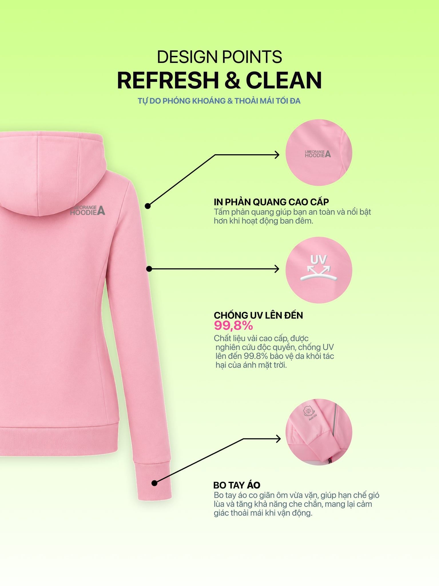 Áo Khoác Cotton Nữ Chống Nắng Chống Tia UV 99,8% Hoodie A8