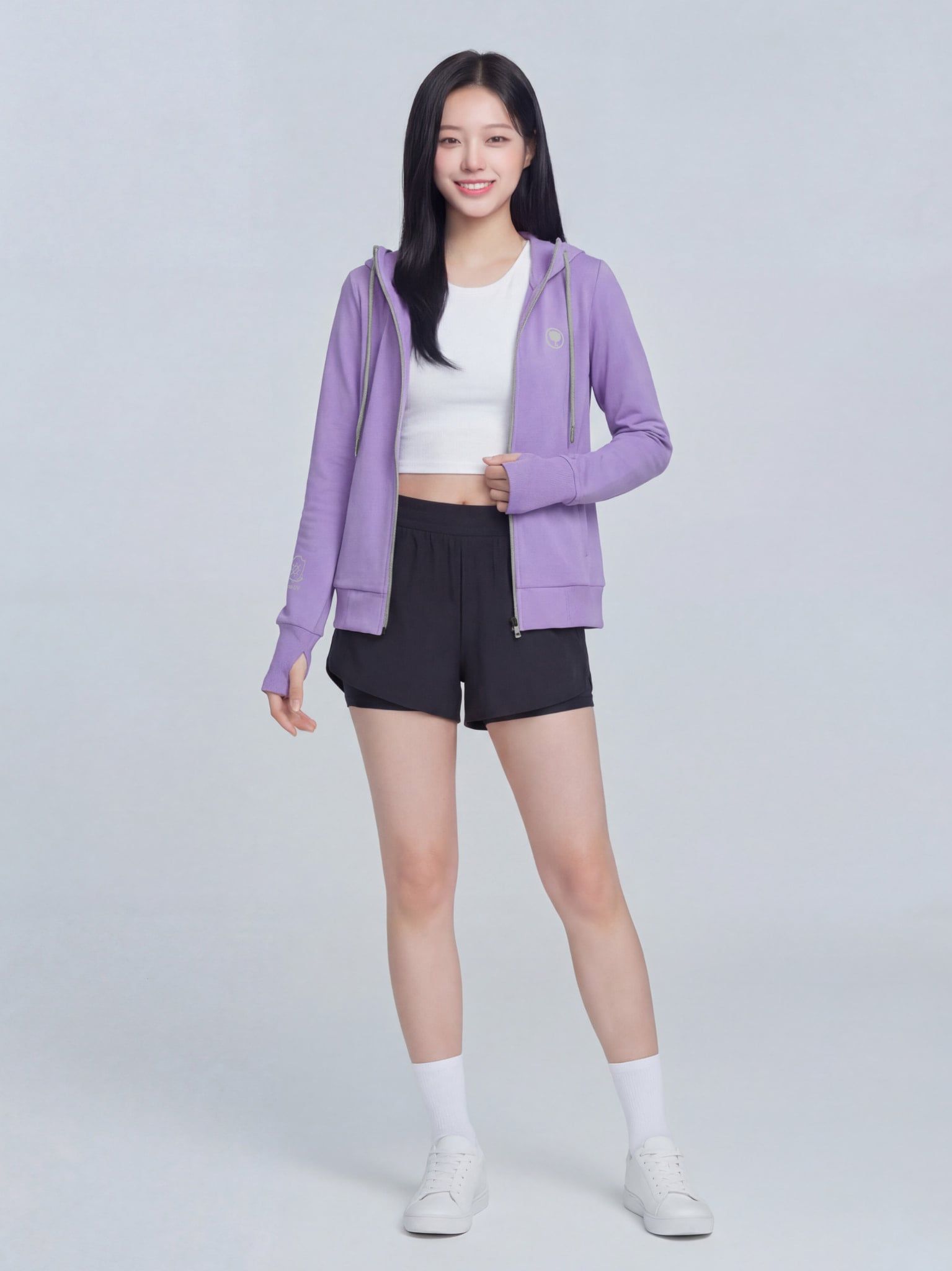 ÁO KHOÁC COTTON NỮ CHỐNG NẮNG 99,95% HOODIE WINGS - LIMEORANGE - Tím