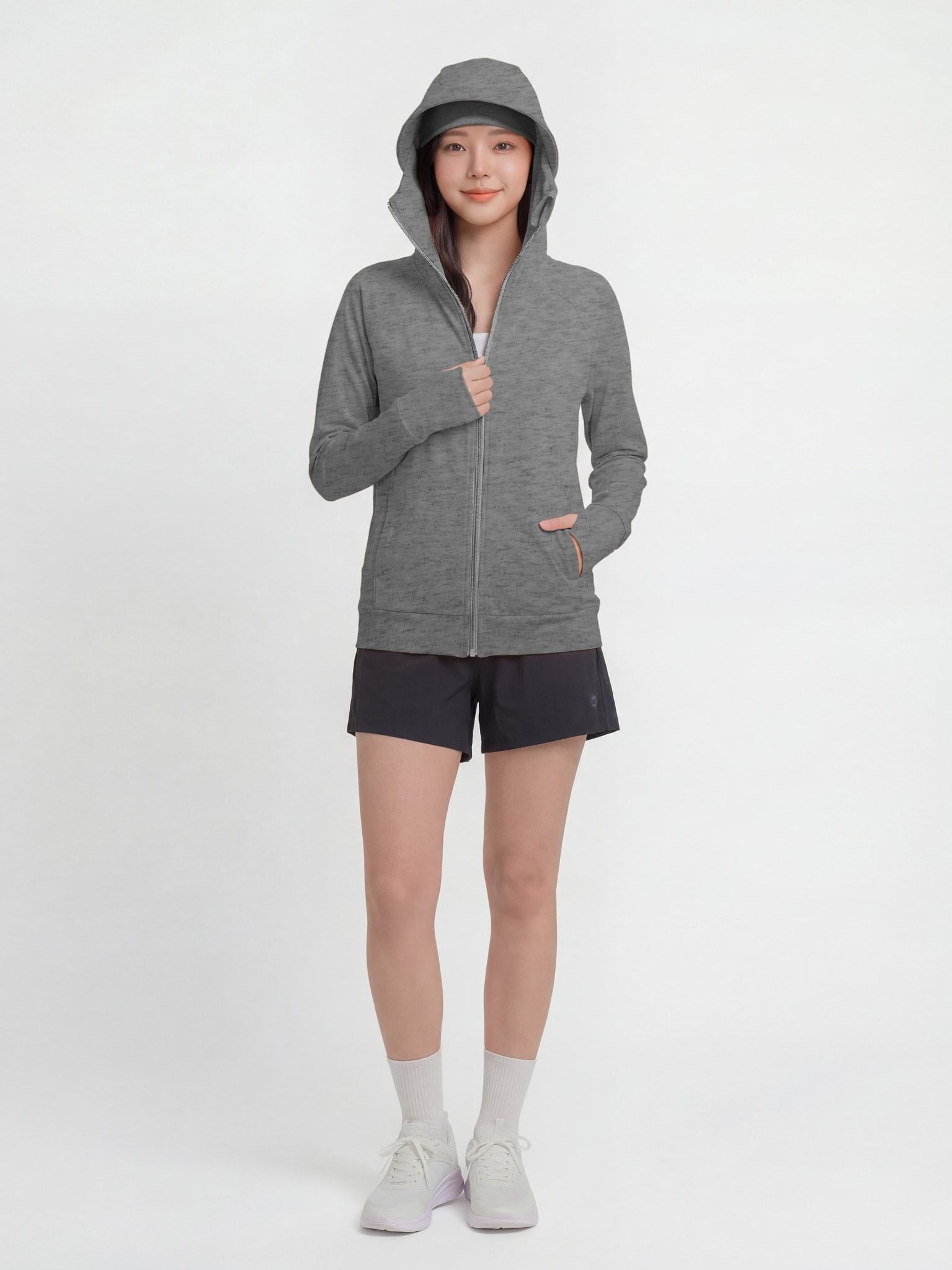 Áo khoác chống nắng chống tia UV - UV SUNSCREEN HOODIE - Xám Đậm