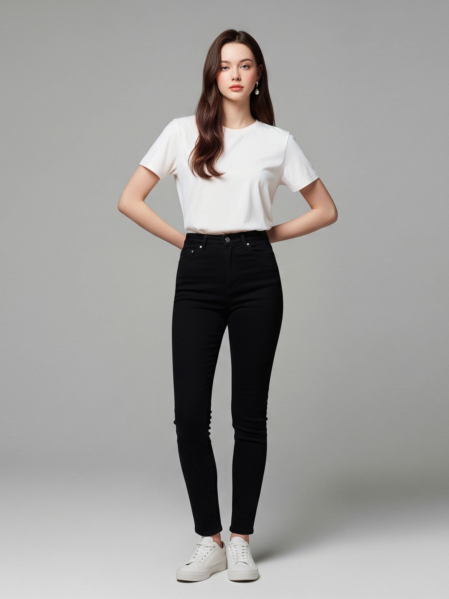 Áo Thun Nữ Trơn Baby Fit Cotton 230gsm - Baby Fit For Basic Plus 5 - Trắng