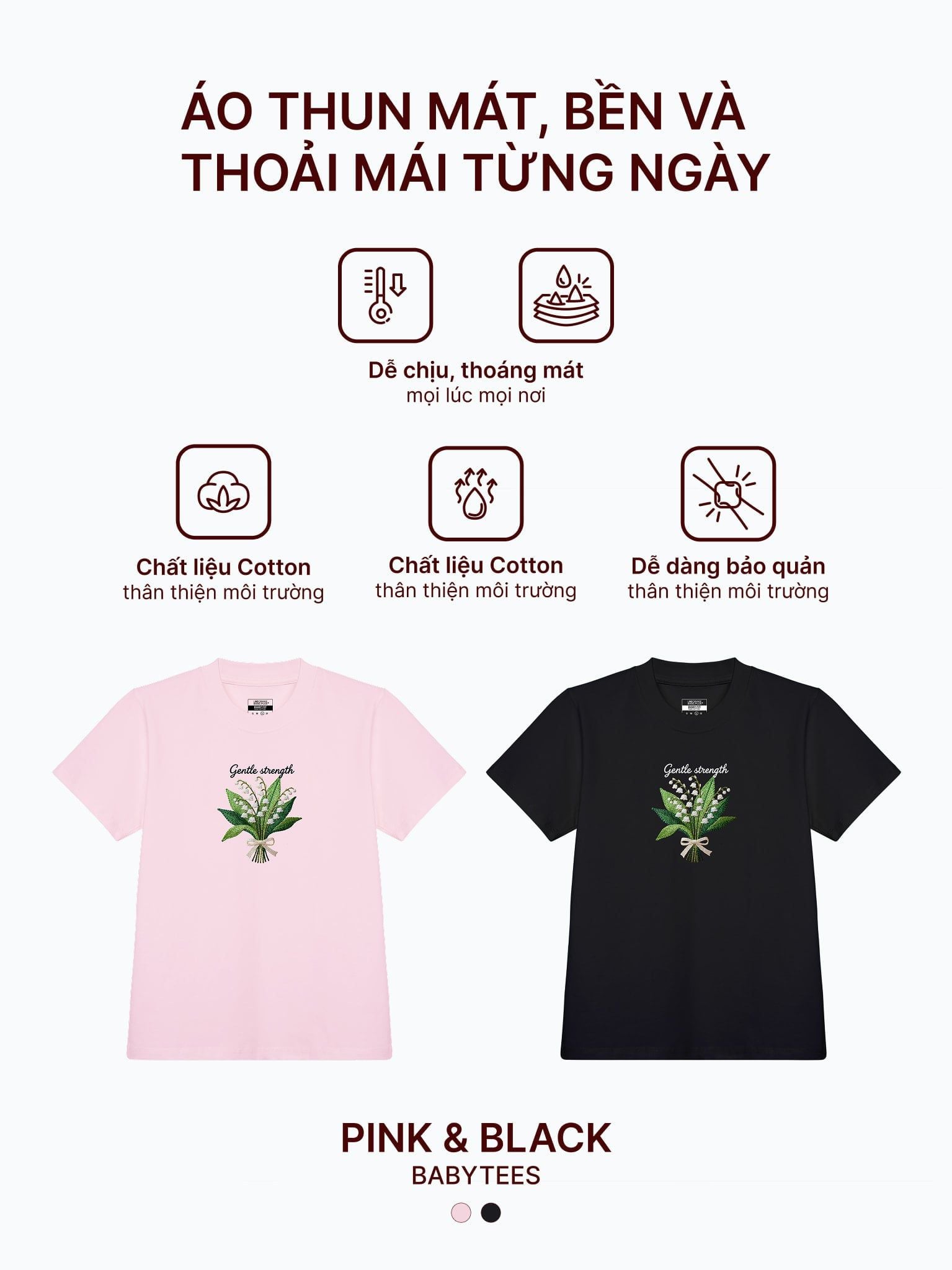 ÁO THUN HÌNH IN NỮ - FLORAL WHISPERS T-SHIRT