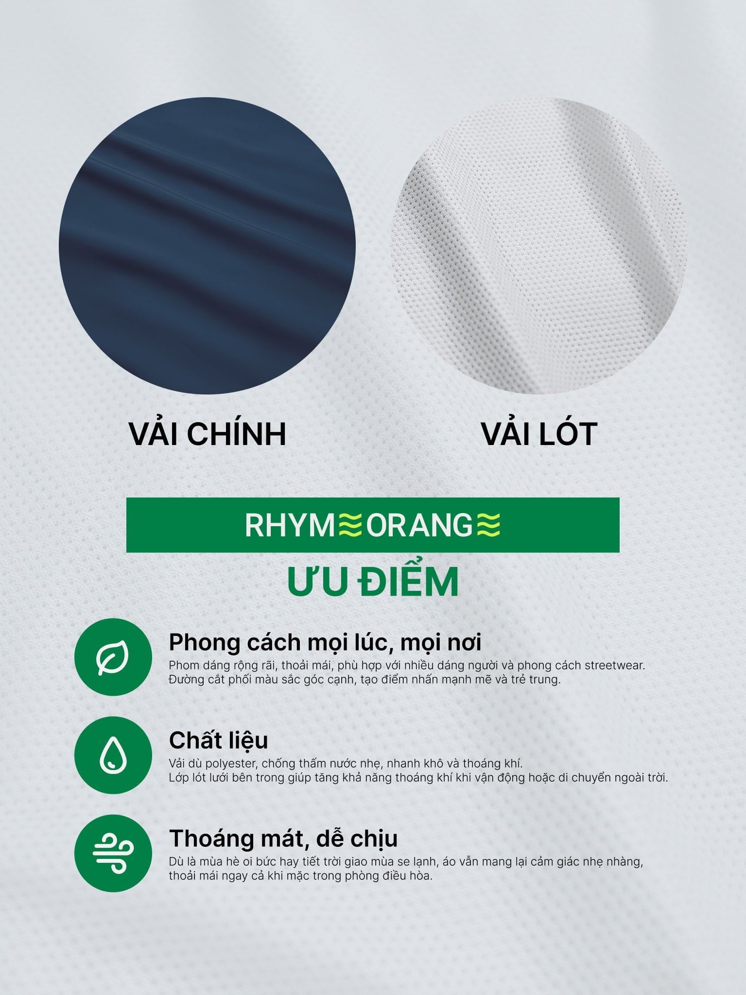 Áo Khoác Dù Nam Phản Quang Chống Tia UV Trượt Nước Windstopper 8 LIMEORANGE