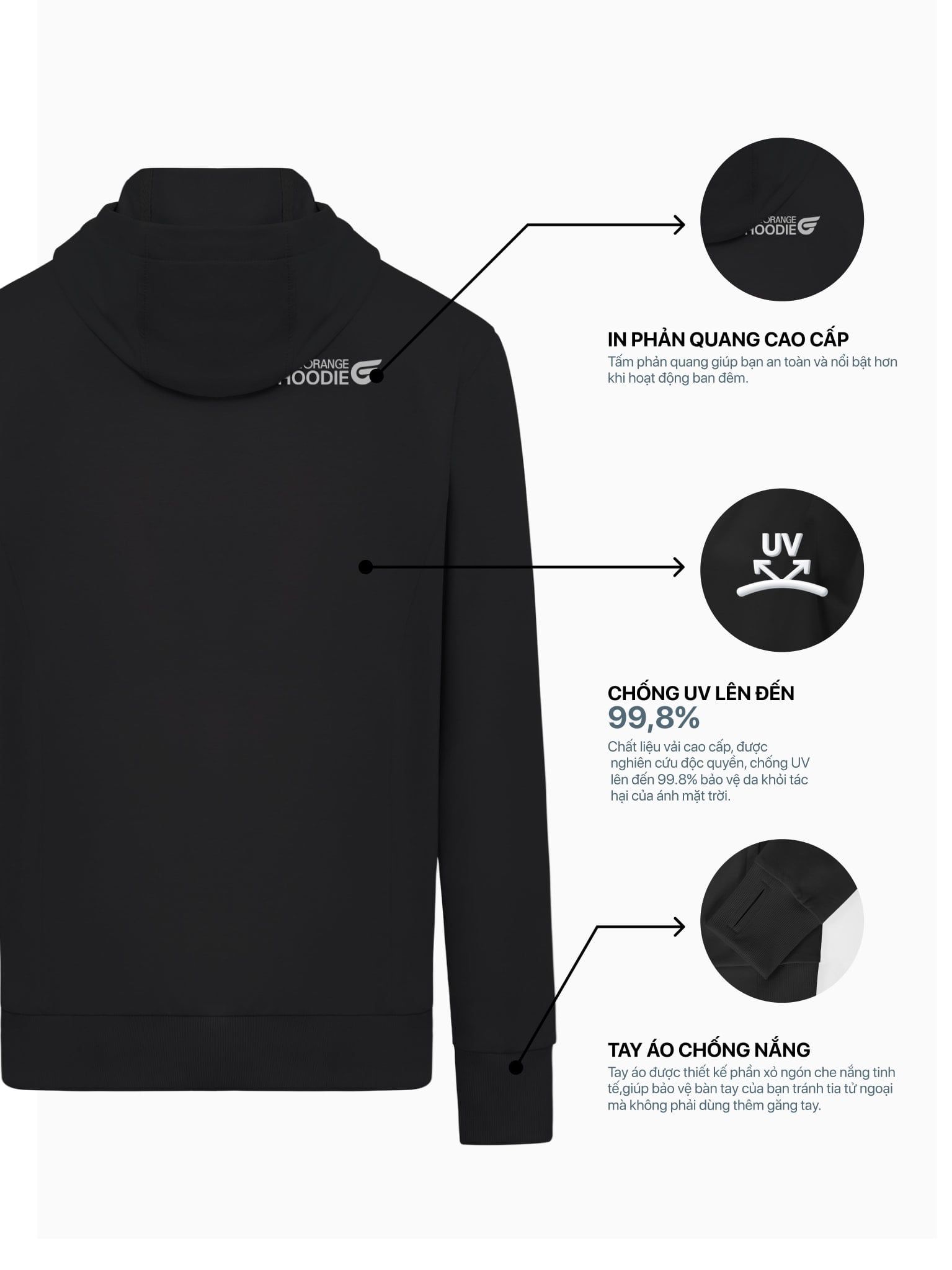 ÁO KHOÁC COTTON NAM CHỐNG NẮNG 99,8%  - HOODIE WINGS