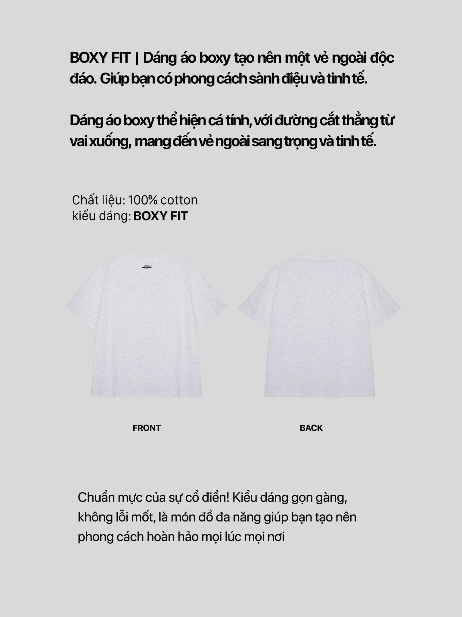 Áo Thun Trơn Nam Nữ Boxy Fit Cotton 250gsm - Boxy Fit for Basic Plus 5