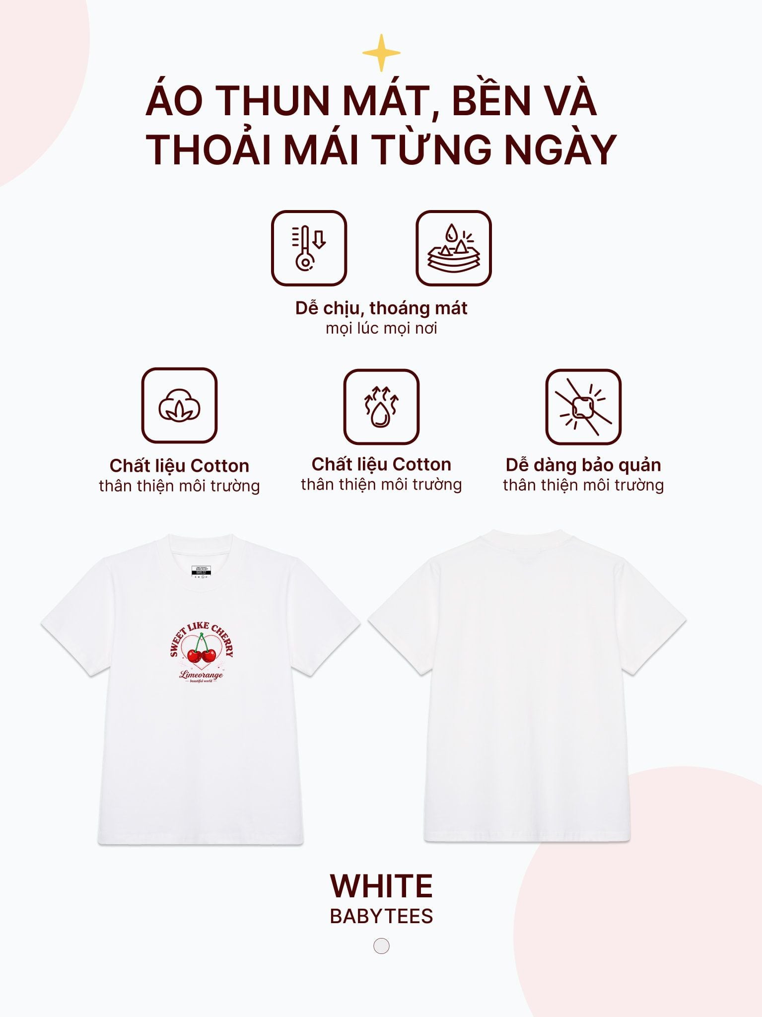 Áo thun hình in phom Baby Tee - Cherry Dreams Collection