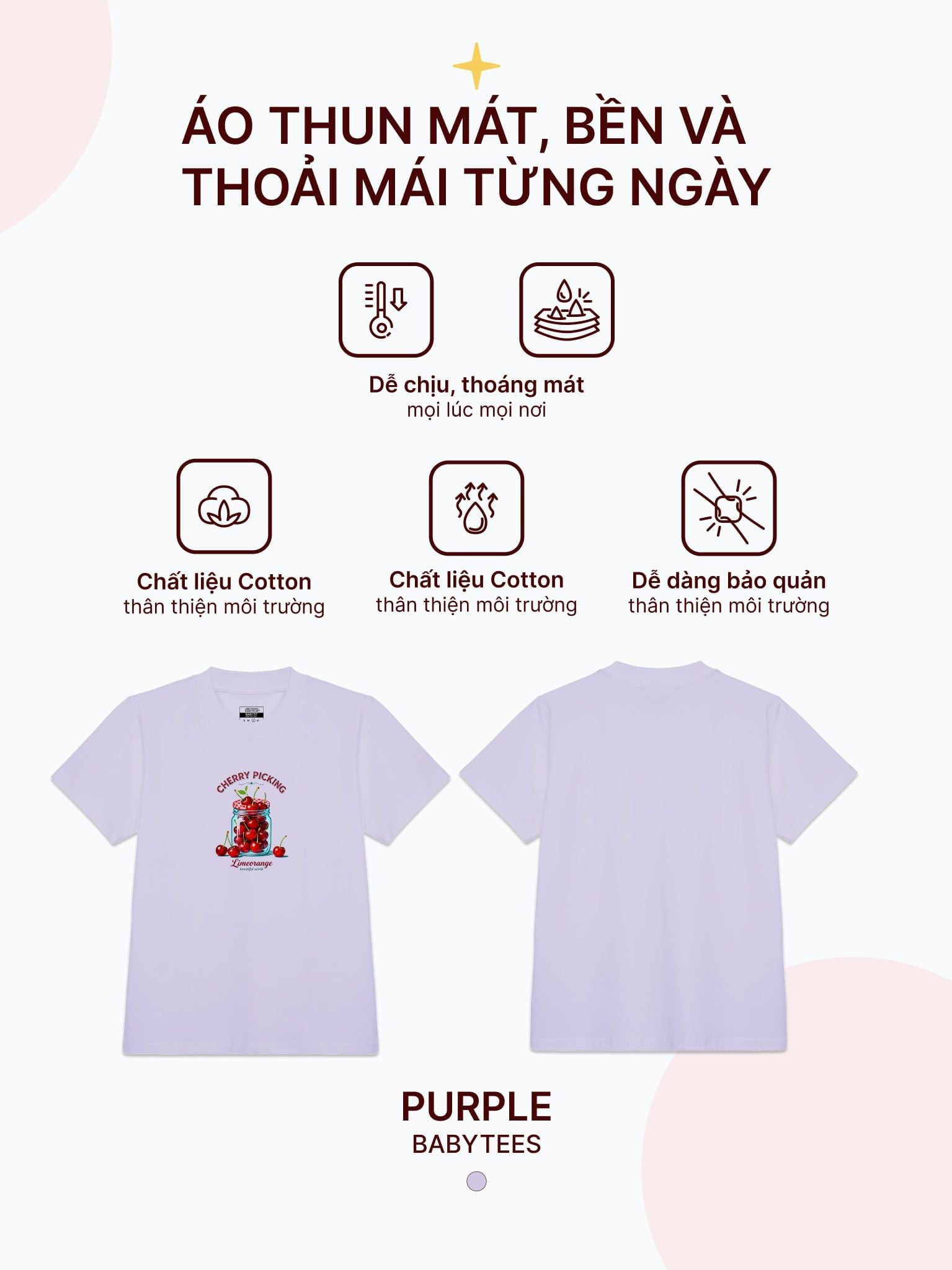 Áo thun hình in phom Baby Tee - Cherry Dreams Collection