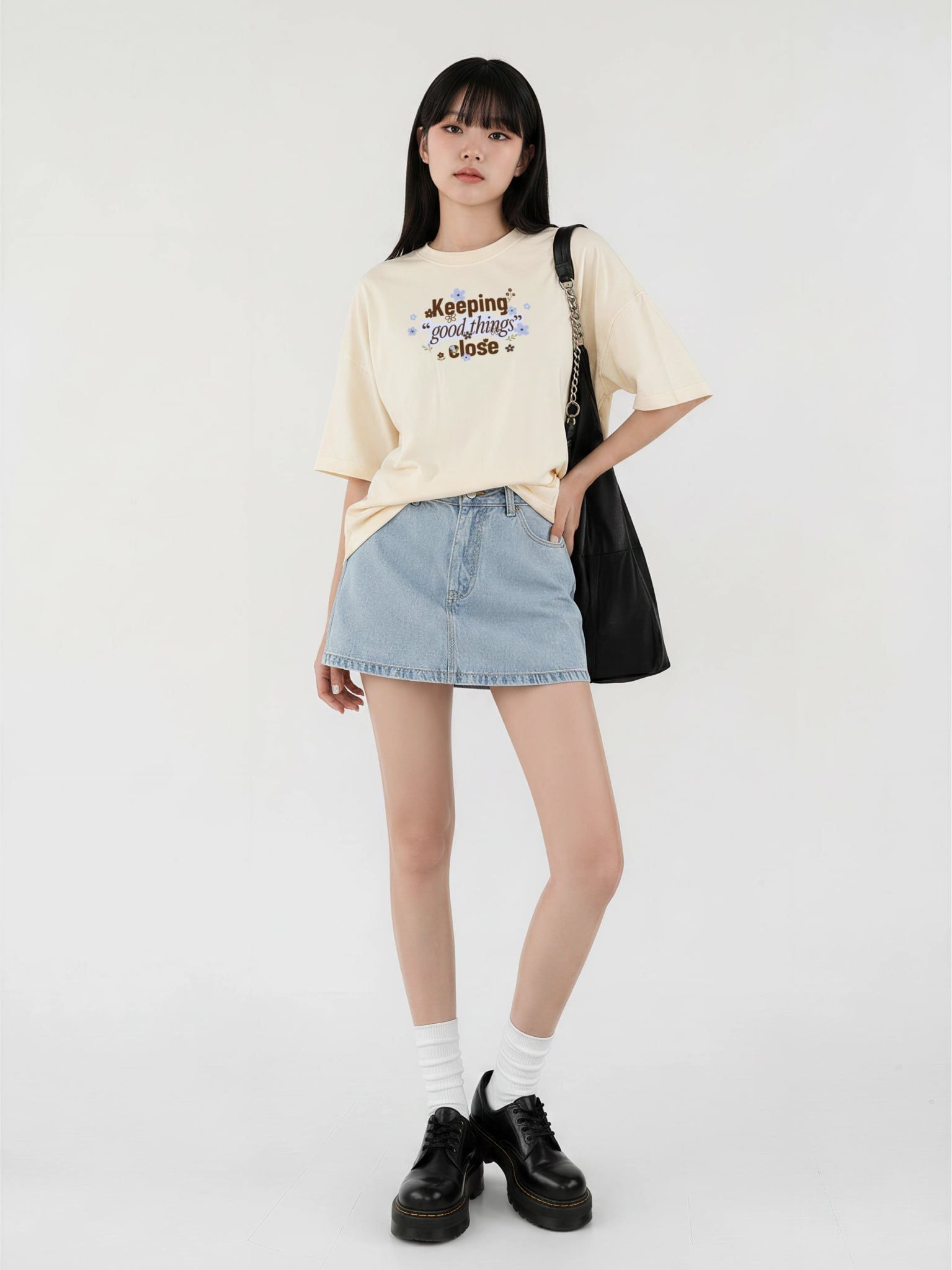 Áo thun Nữ Boxy Fit Form Rộng Graphic Keeping Good Things Close  LIMEORANGE