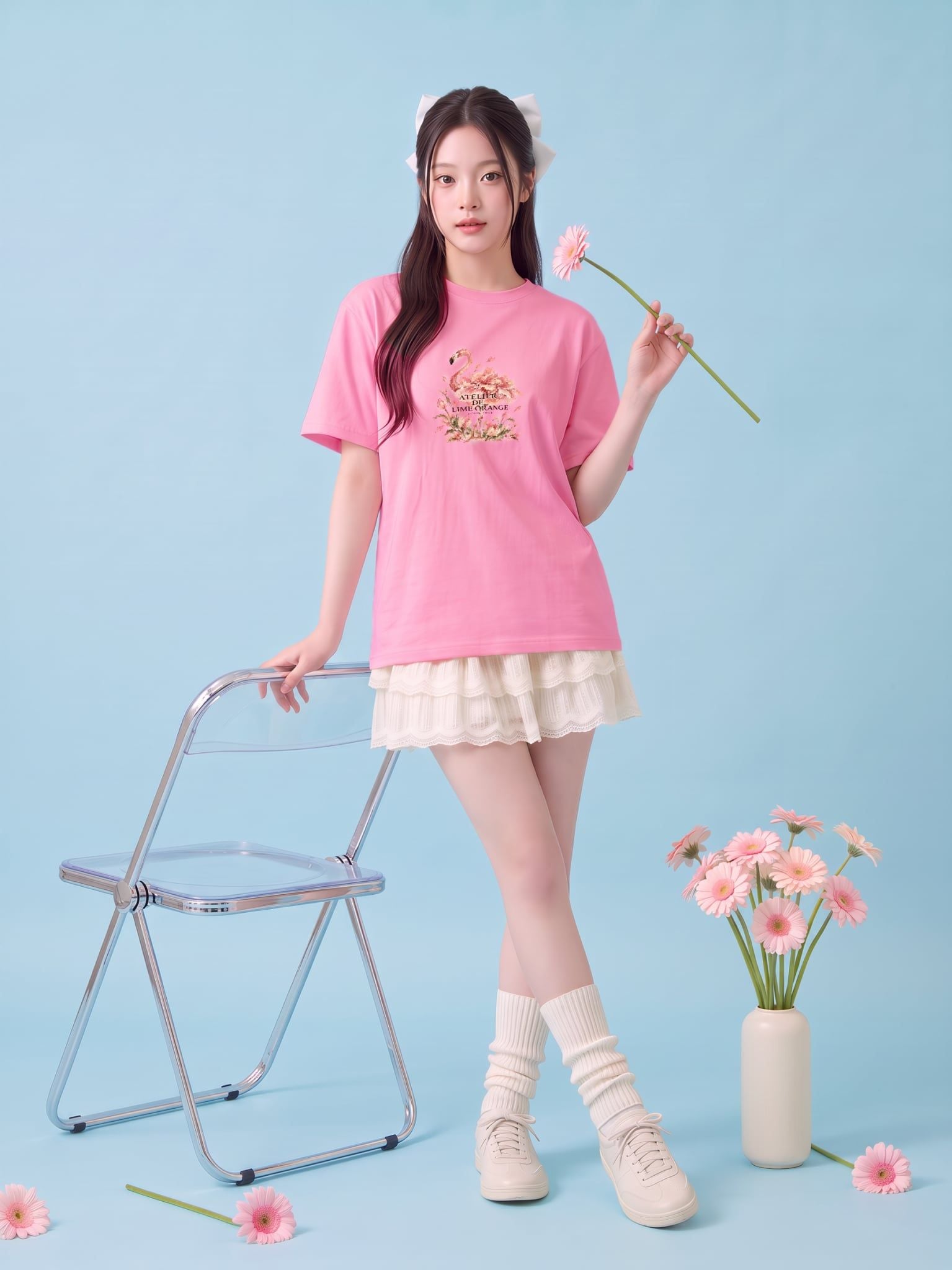 Áo thun Nữ Boxy Fit Form Rộng BST Dear Her - Hồng