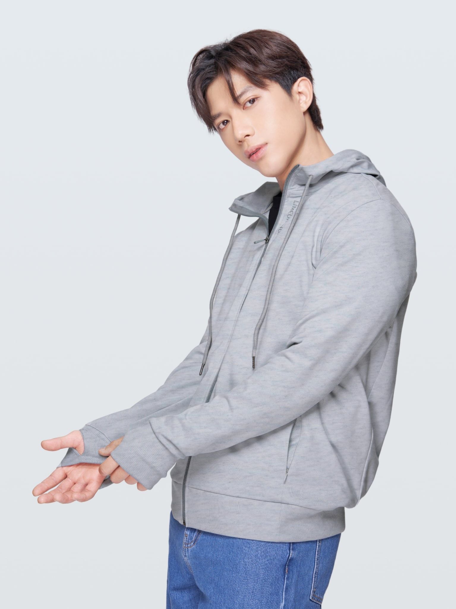 ÁO KHOÁC COTTON NAM CHỐNG NẮNG 99,8% - HOODIE A7 for Men - Xám Nhạt