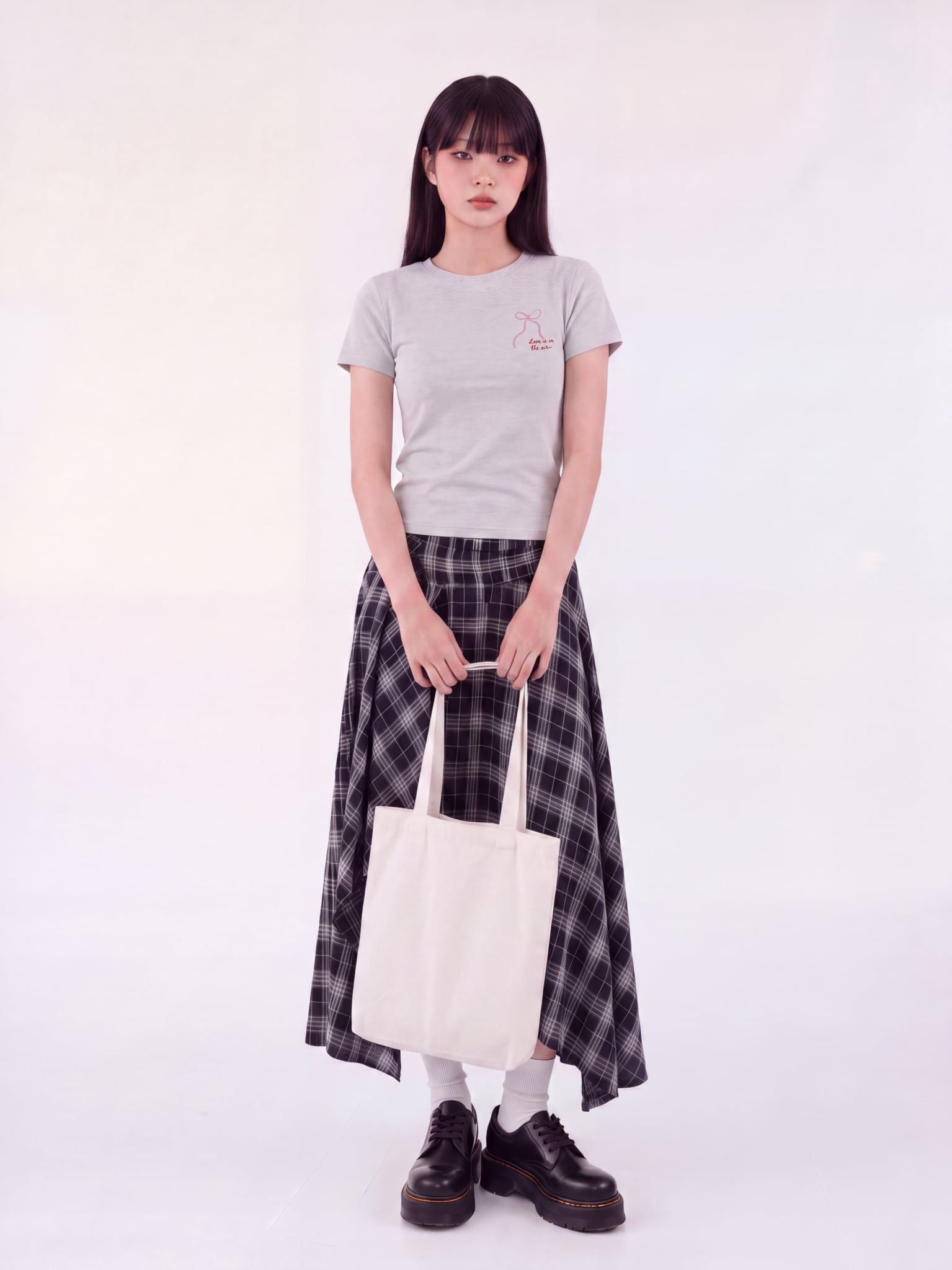 Áo thun Nữ Baby Fit BST Lovely Notes LIMEORANGE - Xám
