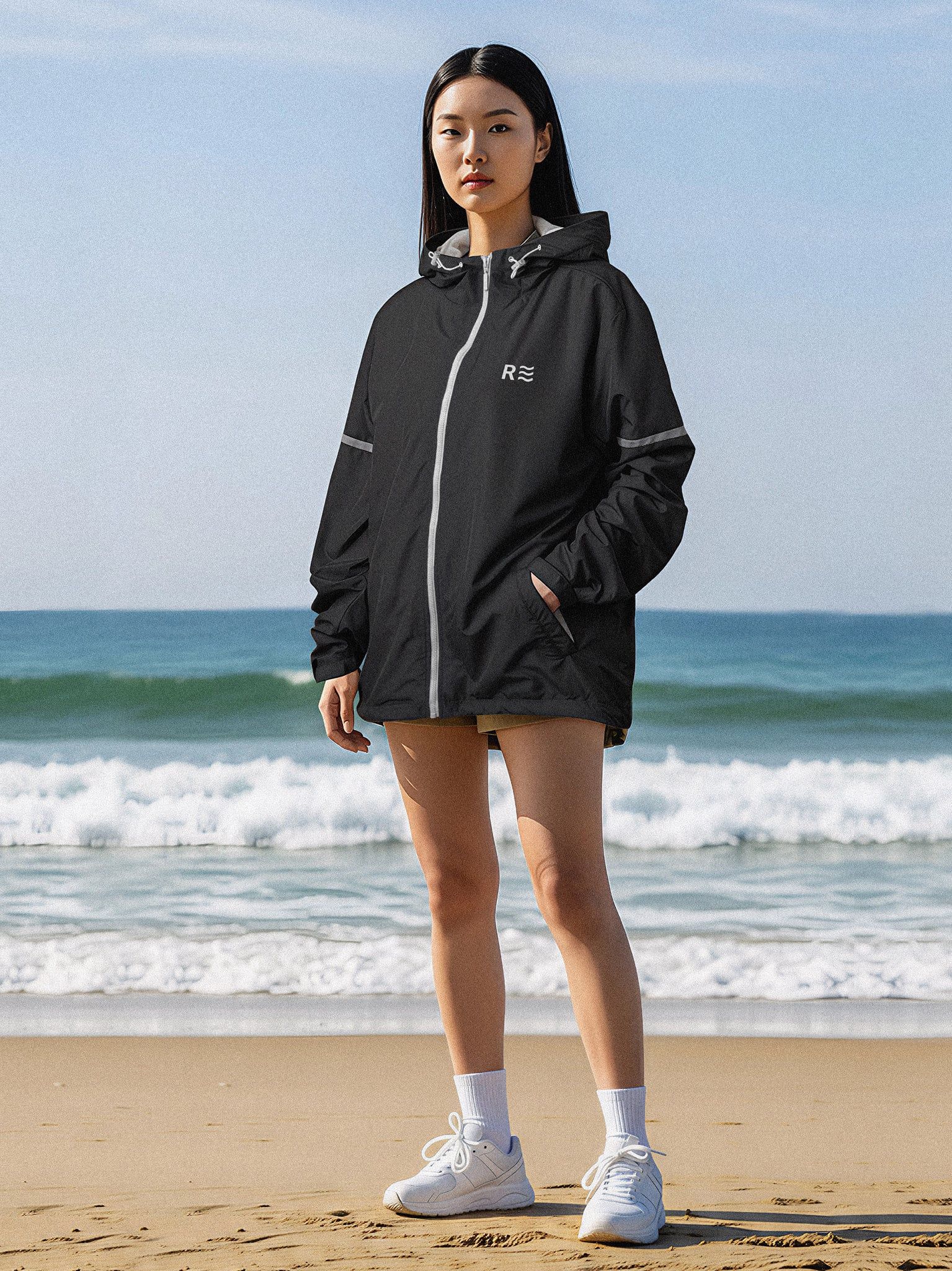 Áo khoác dù phản quang - Windstopper 8 for Women - Đen