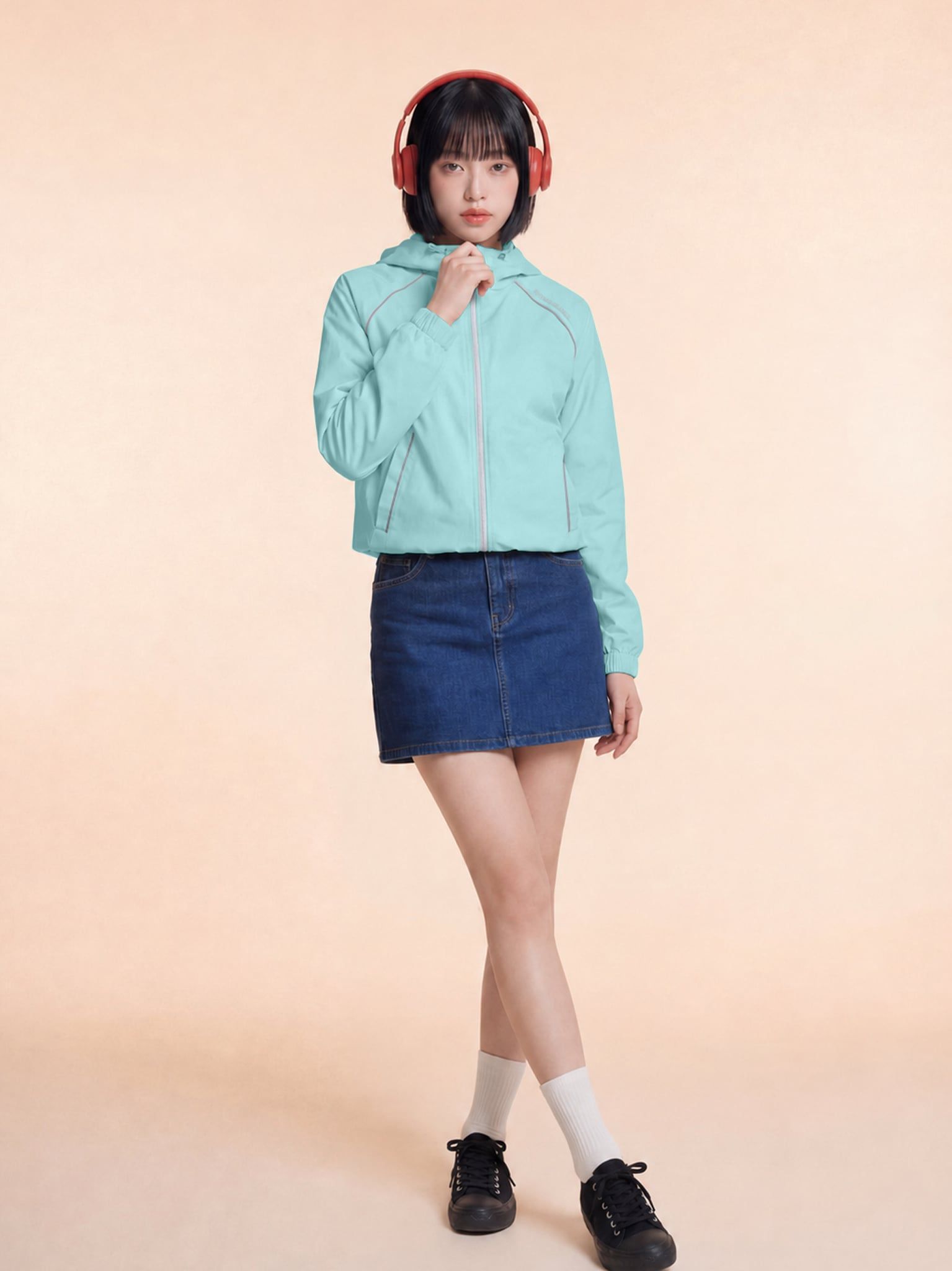 Áo Khoác Dù Nữ Dáng Lửng Chống Nắng Trượt Nước Windstopper 10 LIMEORANGE - Xanh Ngọc