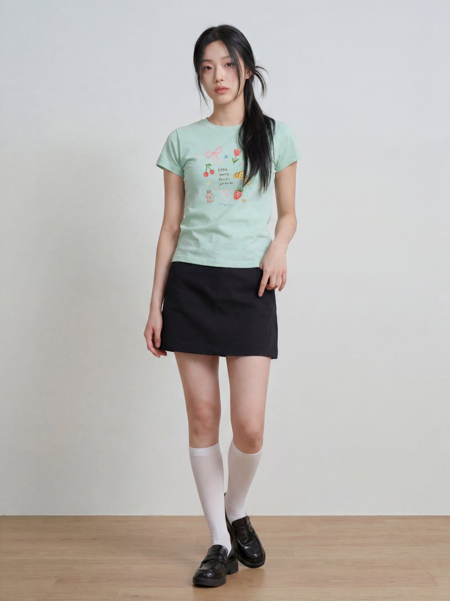 Áo thun Nữ Baby fit Hình in LO26111129-GR - Xanh lá