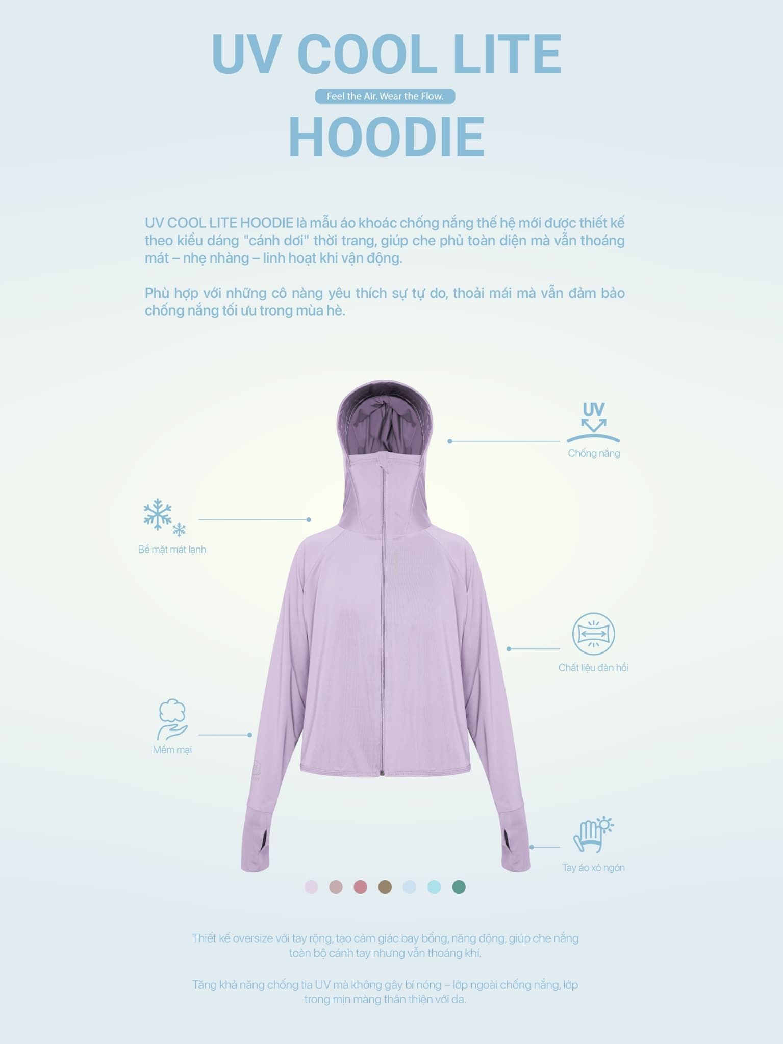 Áo Khoác Thun Lạnh Cánh Dơi Chống Nắng UVCool Lite Hoodie LIMEORANGE