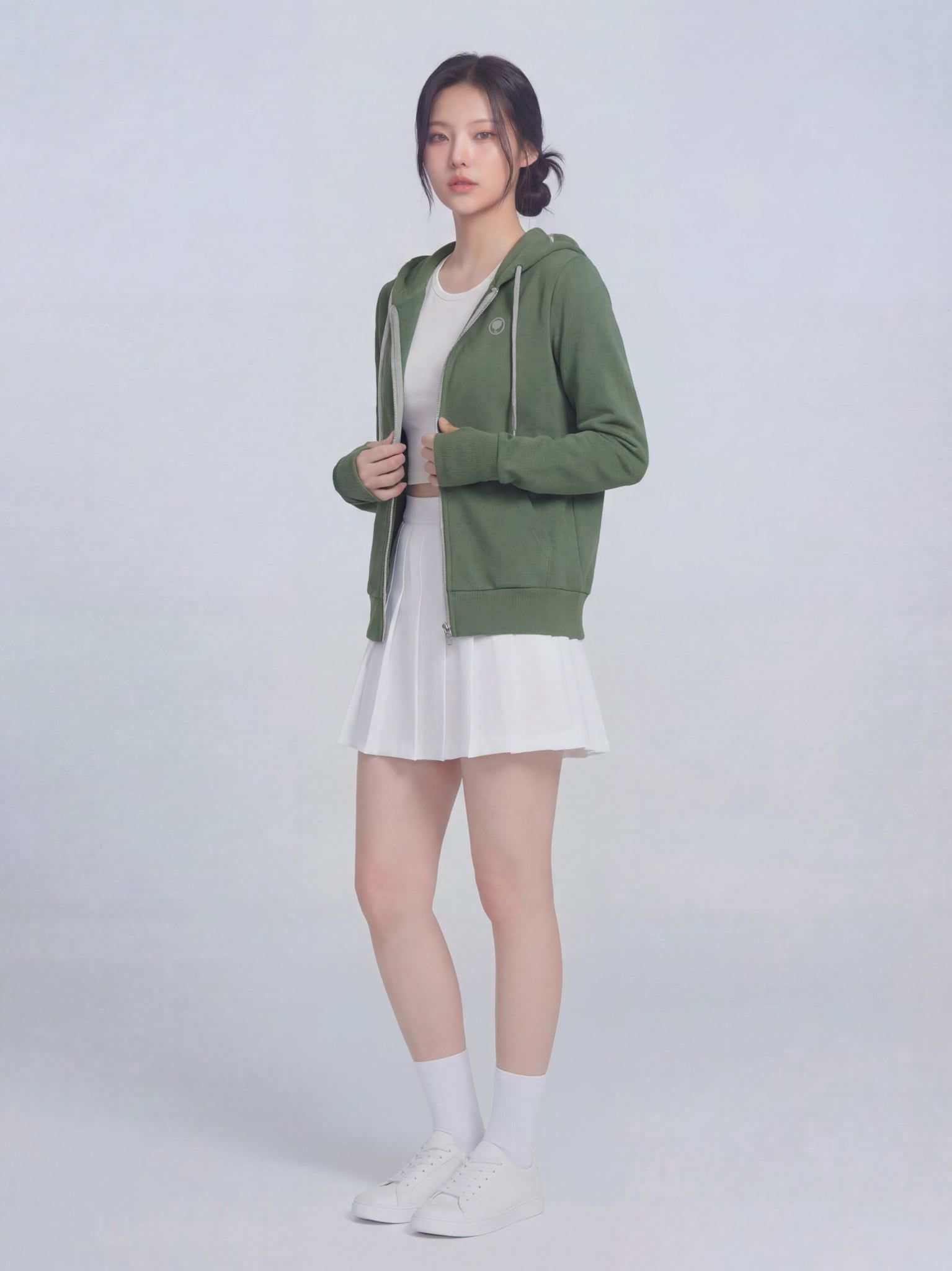 ÁO KHOÁC COTTON NỮ CHỐNG NẮNG 99,95% HOODIE WINGS - LIMEORANGE - Xanh Rêu