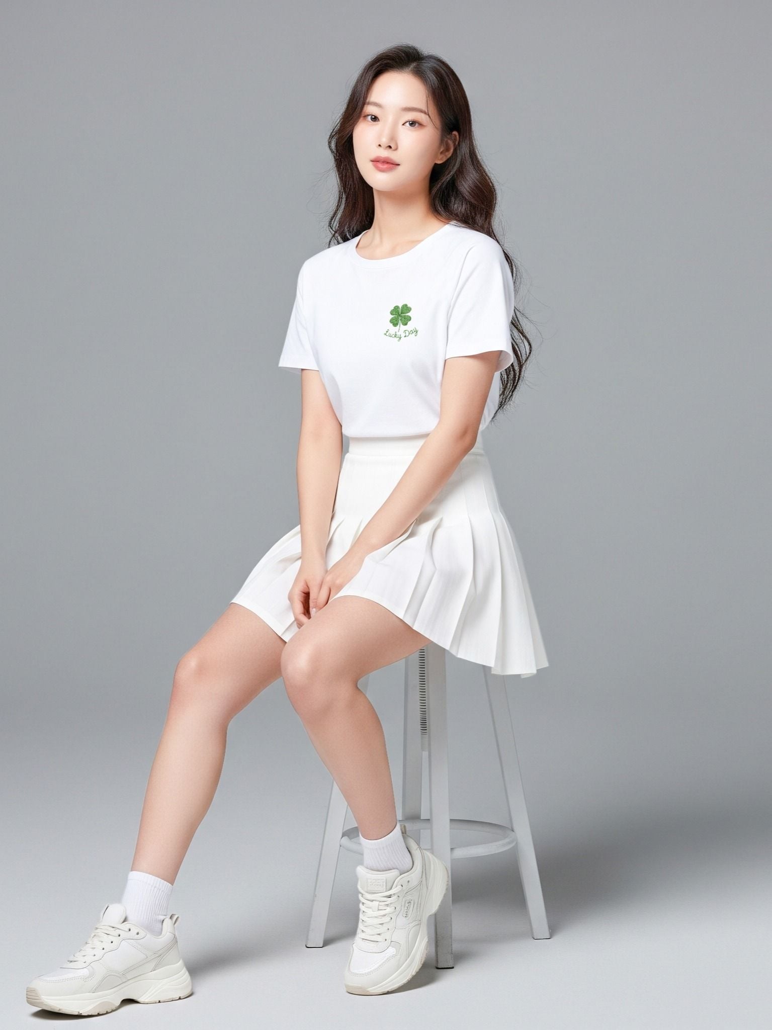 Áo thun hình in nữ - Floral Whispers T-shirt - Trắng