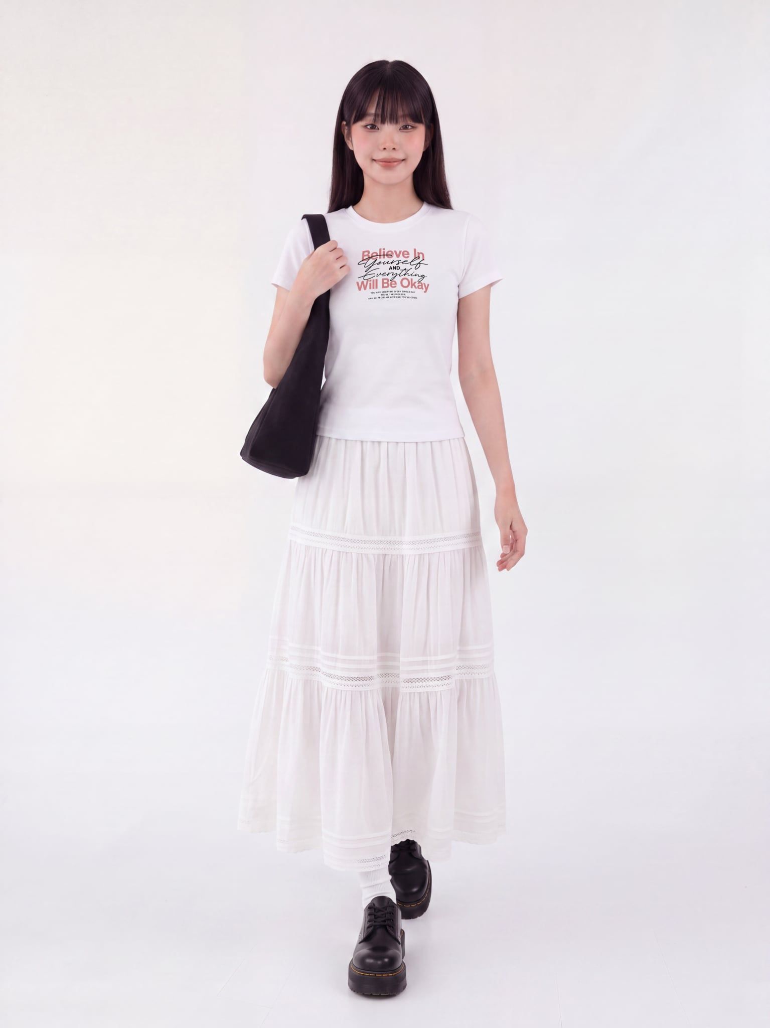 Áo Thun Nữ Baby fit Graphic BST Lovely Notes LIMEORANGE