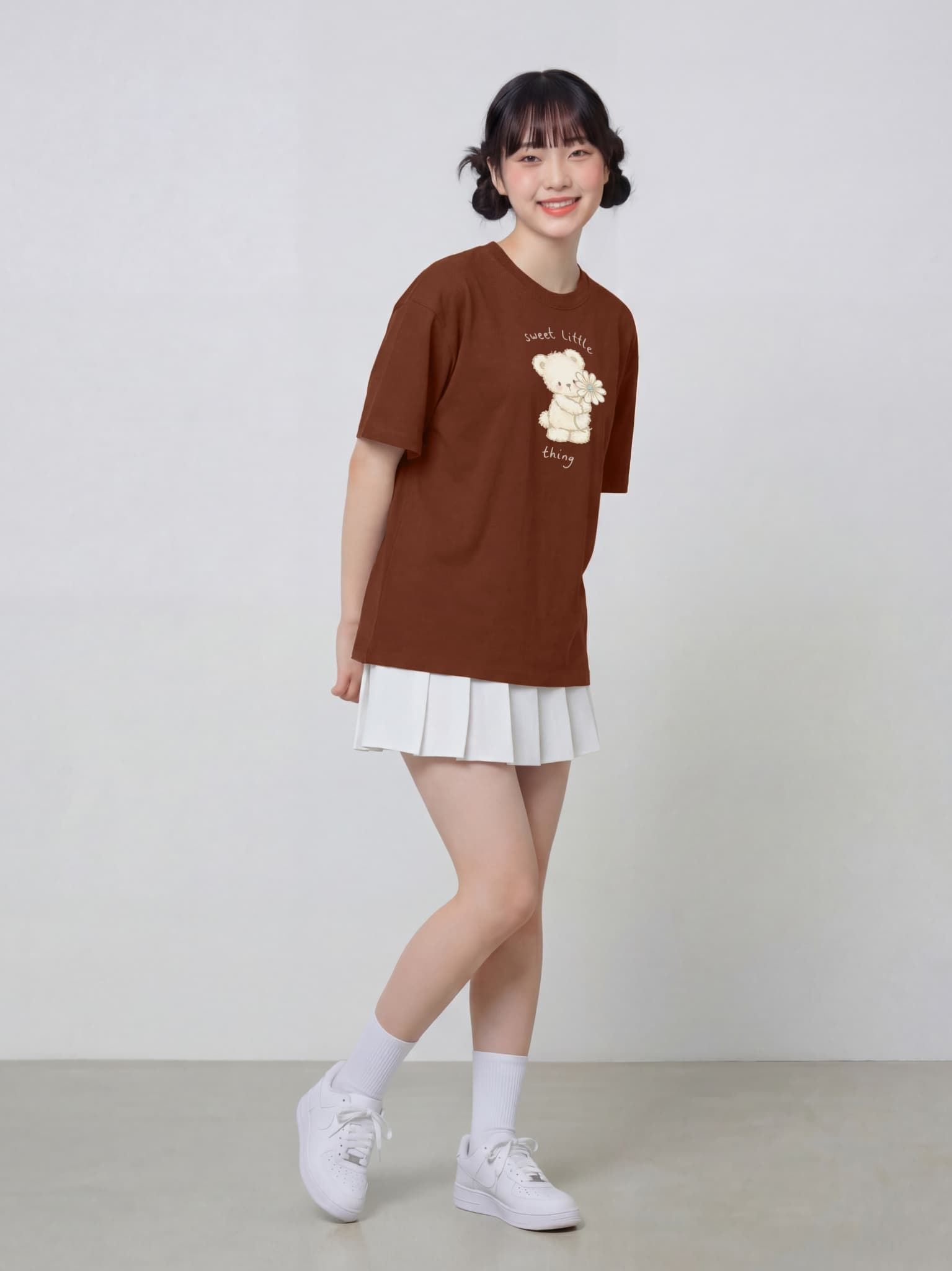 Áo Thun Regular Fit Graphic Sweet Little LIMEORANGE - Nâu