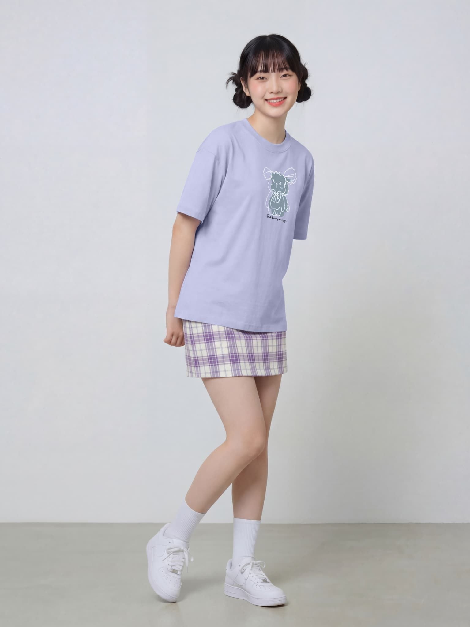 Áo Thun Boxy Fit Graphic Bad Bunny LIMEORANGE - Tím