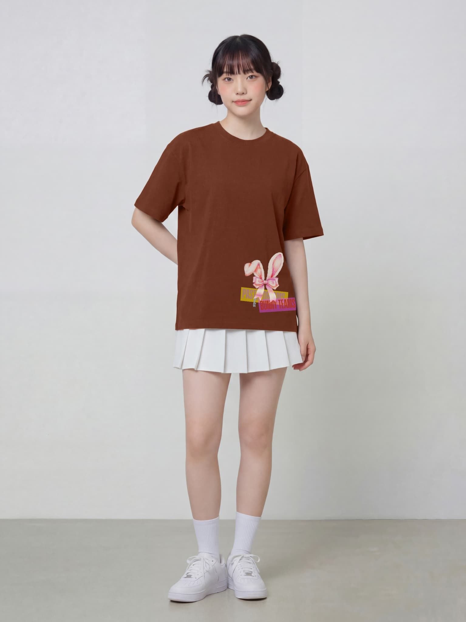 Áo Thun Nữ Regular Fit Graphic Bunny LIMEORANGE - Nâu