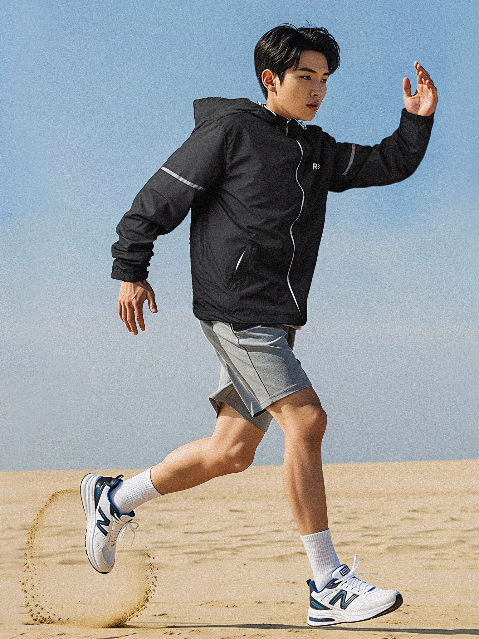 Áo khoác dù phản quang - Windstopper 8 for Men - Đen