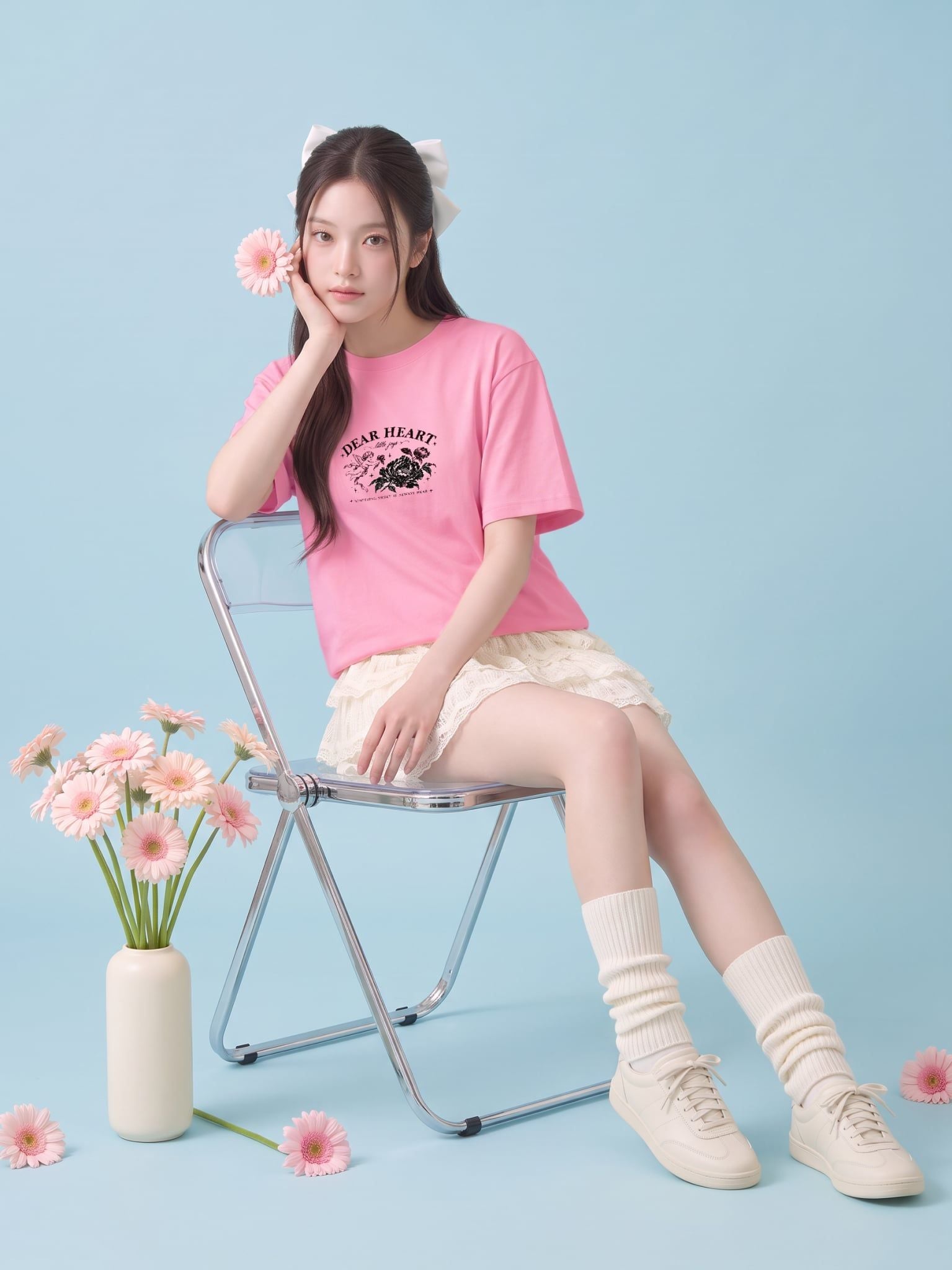 Áo thun Nữ Boxy Fit Form Rộng BST Dear Her - Hồng