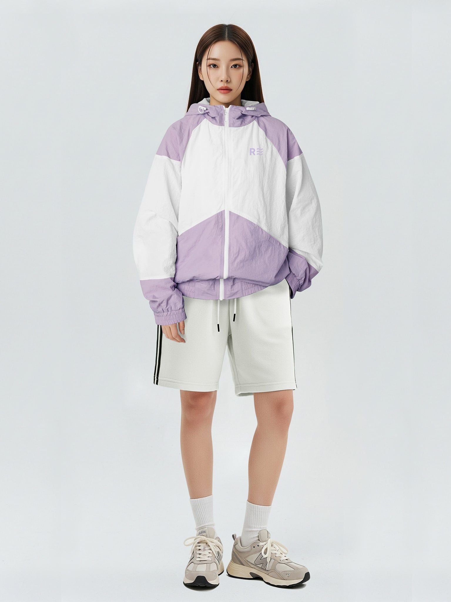 ÁO KHOÁC DÙ NHĂN NAM  NỮ FORM RỘNG - Flight Windbreaker Ver.2 - Tím Nhạt