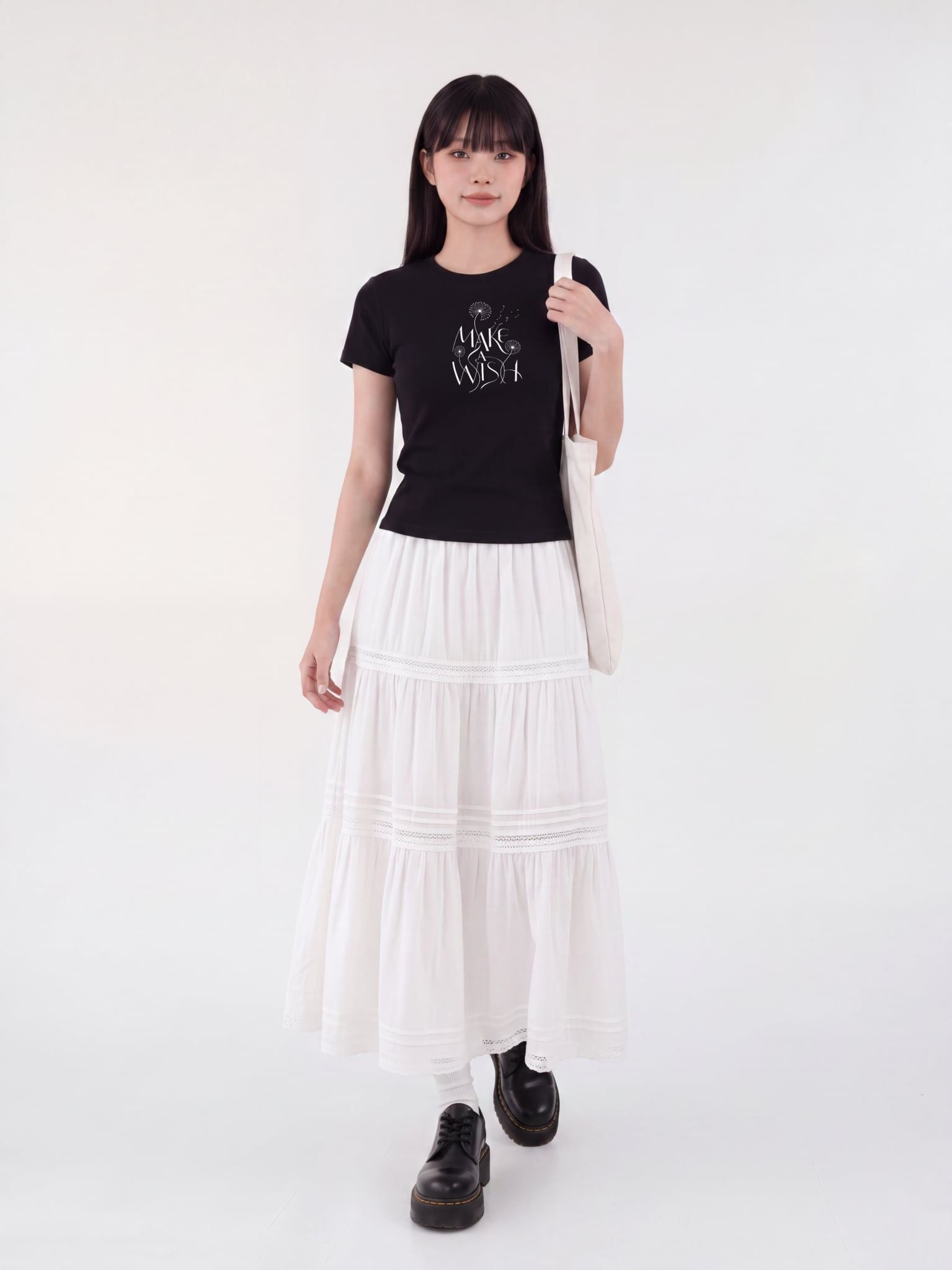 Áo Thun Nữ Baby fit Graphic BST Lovely Notes LIMEORANGE