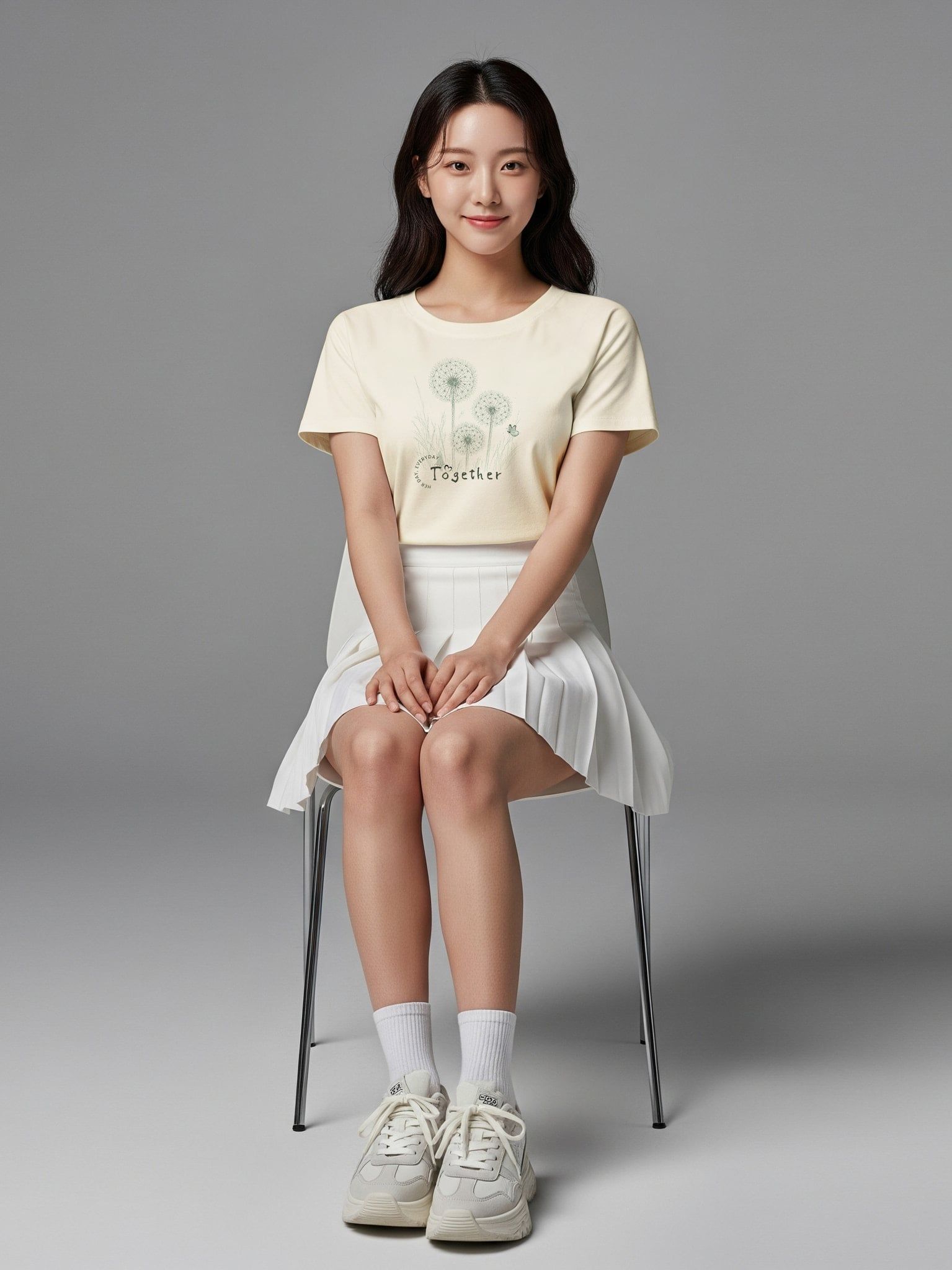 Áo thun hình in nữ - Bloom & Cute T-shirt - Kem