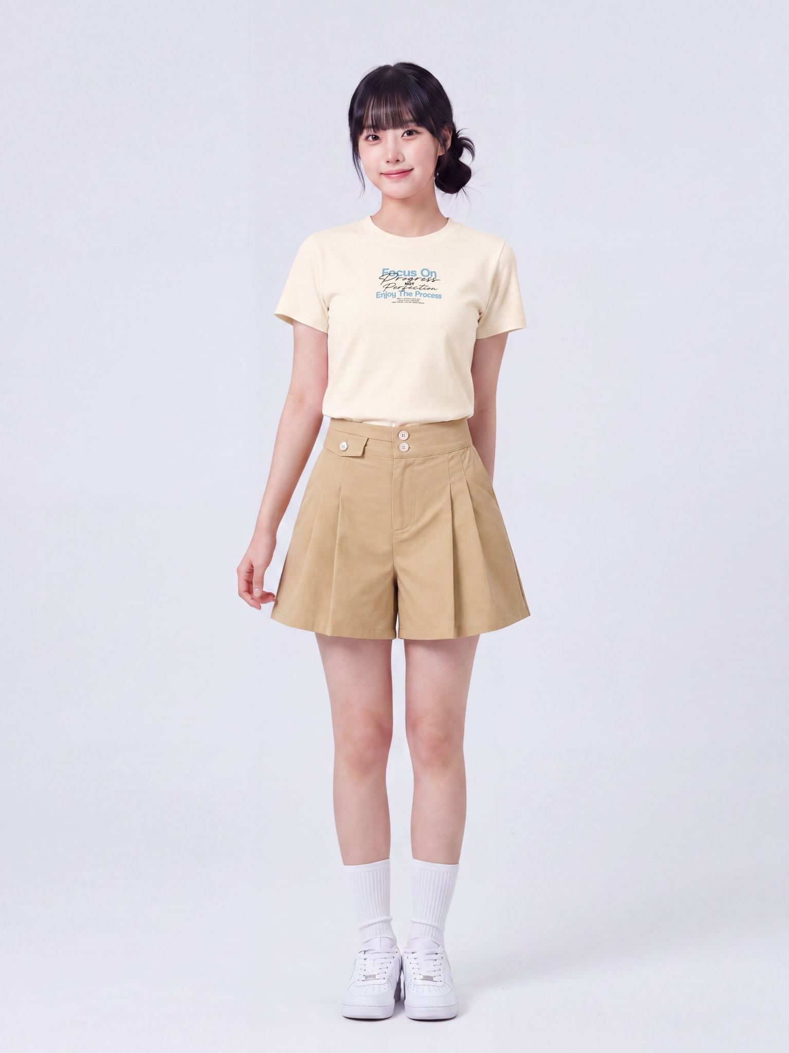 Áo thun Nữ Baby Fit Graphic BST Lovely Notes LIMEORANGE