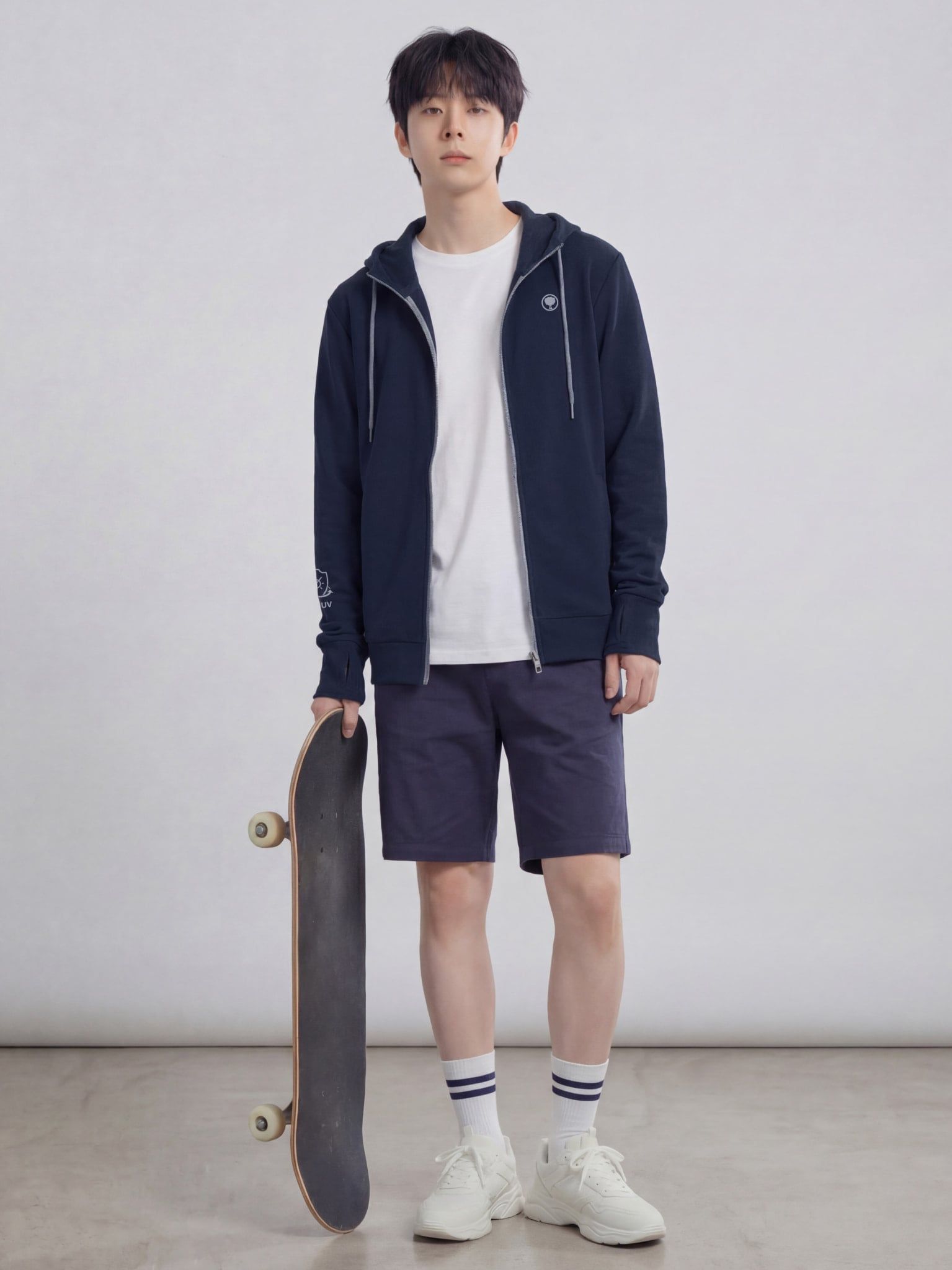 ÁO KHOÁC COTTON NAM CHỐNG NẮNG 99,8%  - HOODIE WINGS - Xanh Navy