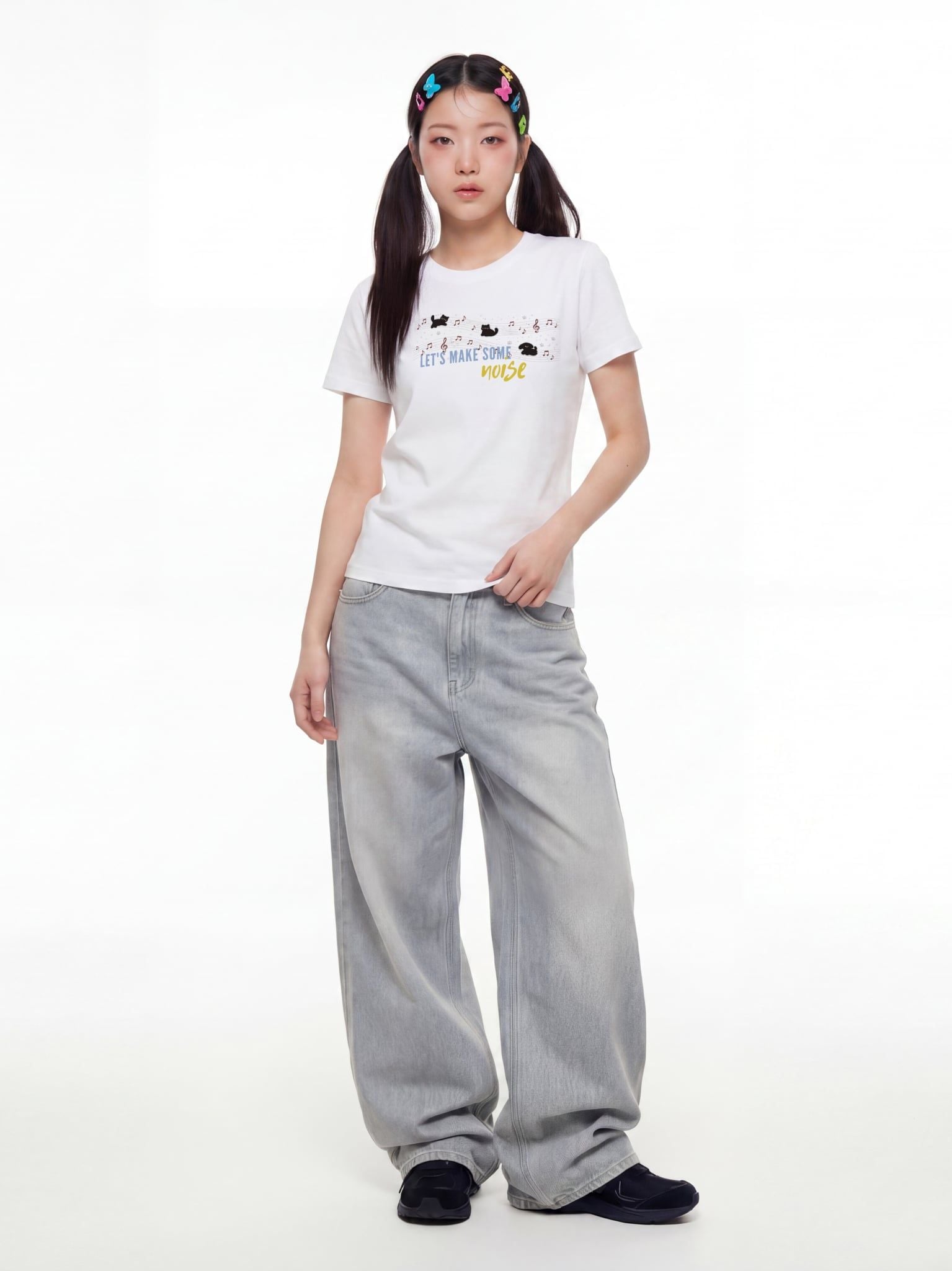 Áo Thun Baby Fit Graphic Let's Make Some Noise LIMEORANGE