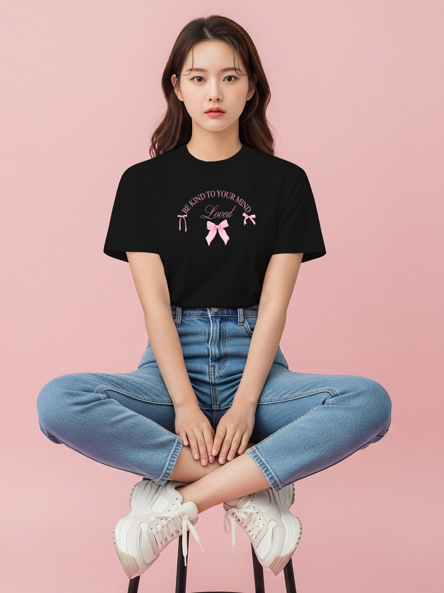 Áo Thun Nữ Phom Vừa Hình In - Fresh Tee Collection - Đen