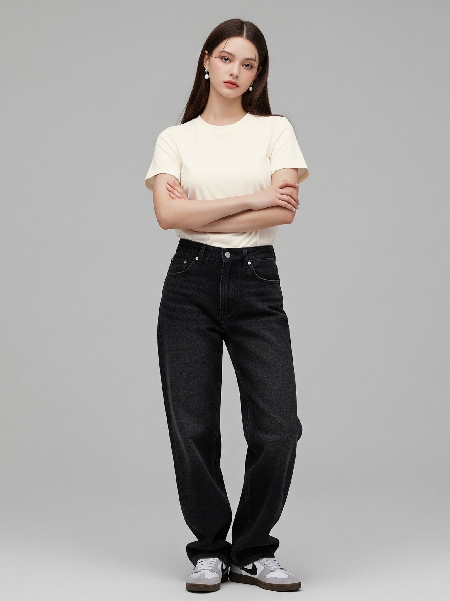 Áo Thun Nữ Trơn Baby Fit Cotton 230gsm - Baby Fit For Basic Plus 5 - Kem