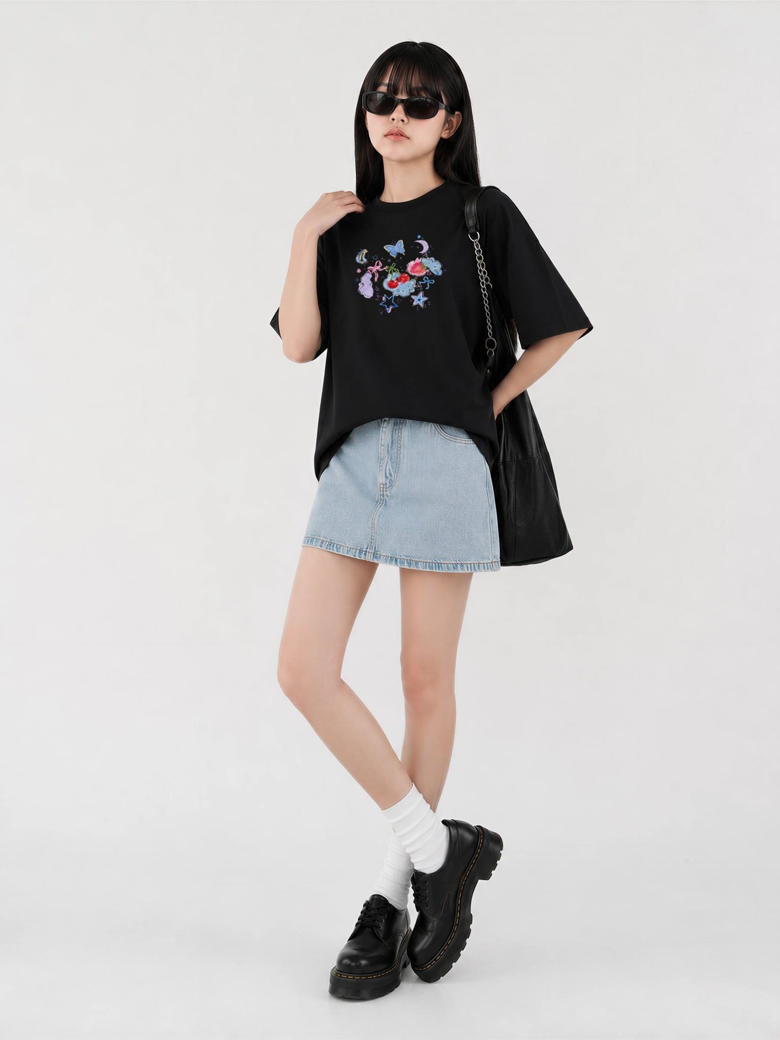Áo thun Nữ Boxy Fit Form Rộng Graphic Cherry LIMEORANGE