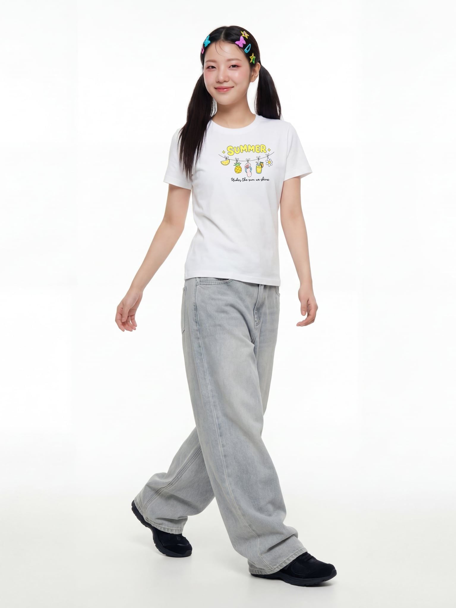 Áo Thun Baby Fit Graphic Summer LIMEORANGE - Trắng