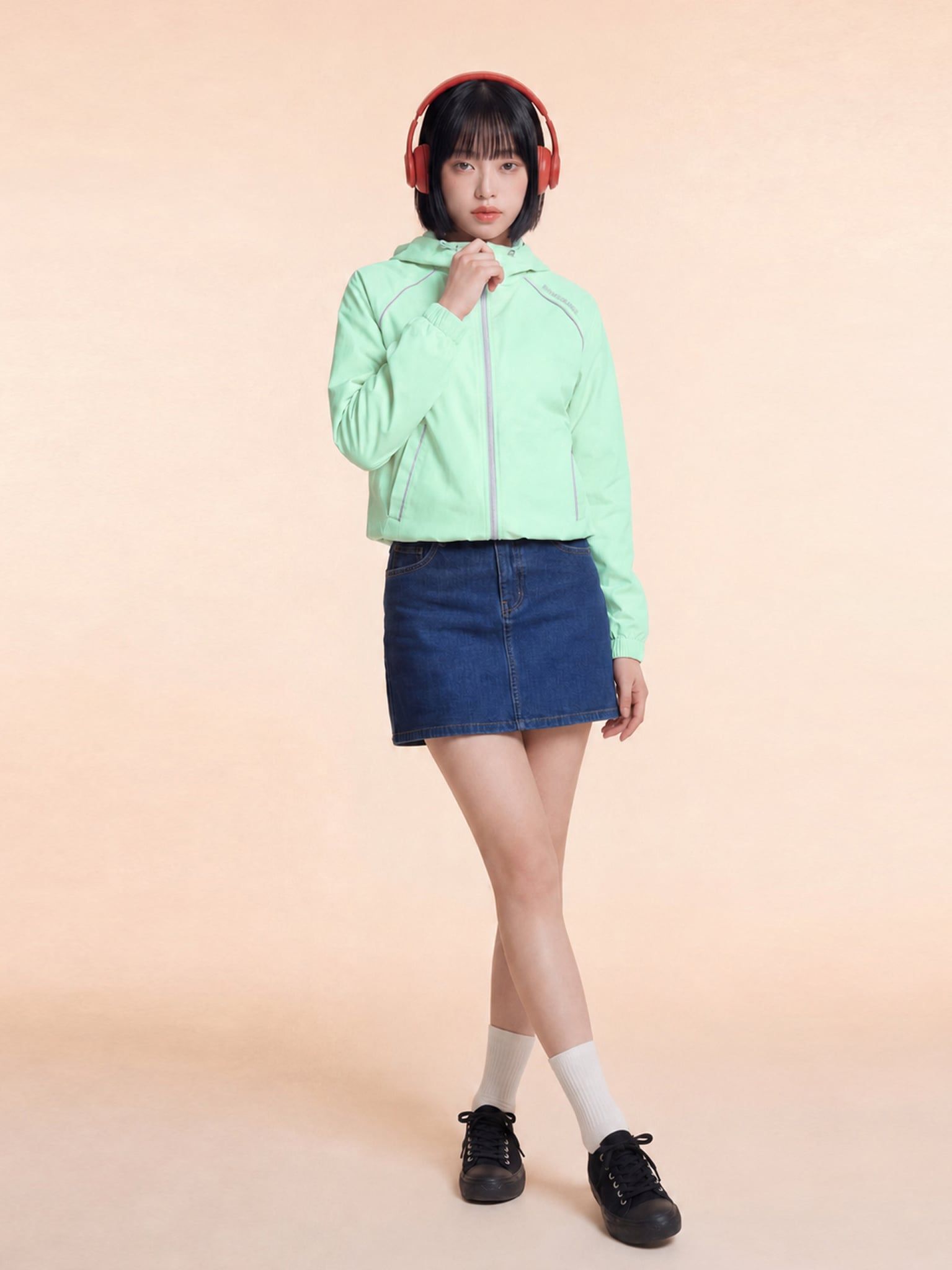 Áo Khoác Dù Nữ Dáng Lửng Chống Nắng Trượt Nước Windstopper 10 LIMEORANGE - Xanh Ngọc