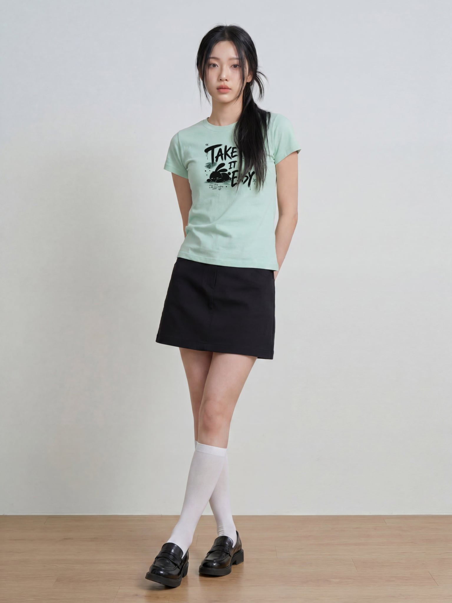 Áo thun Nữ Baby fit Graphic Take It Easy LIMEORANGE