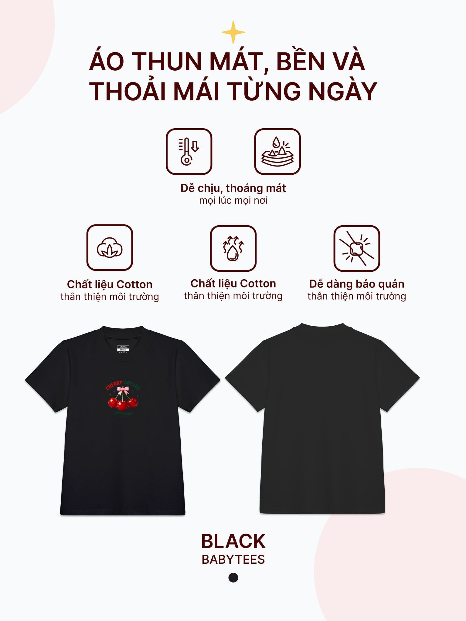 Áo thun hình in phom Baby Tee - Cherry Dreams Collection