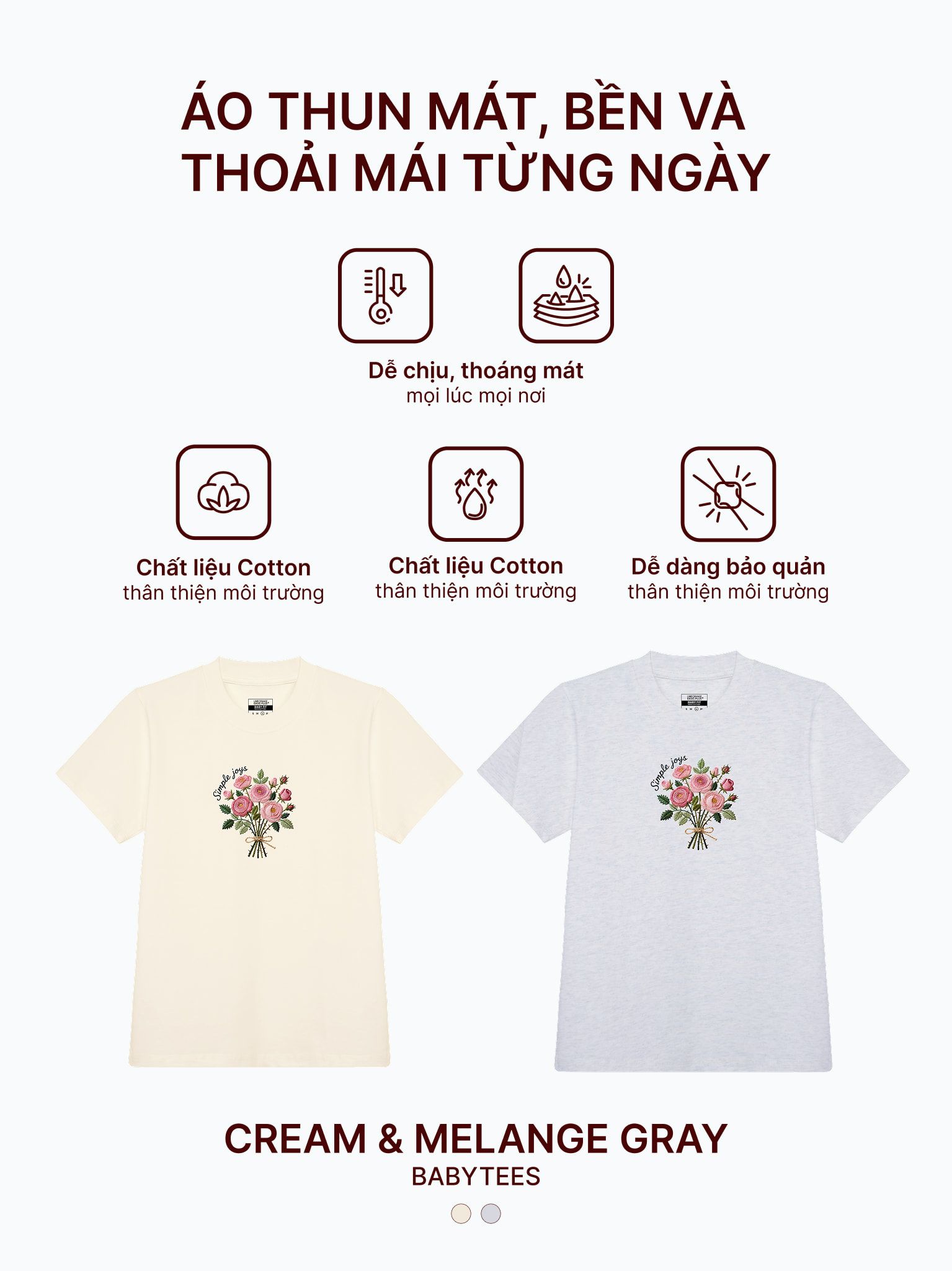 Áo thun hình in nữ - Floral Whispers T-shirt