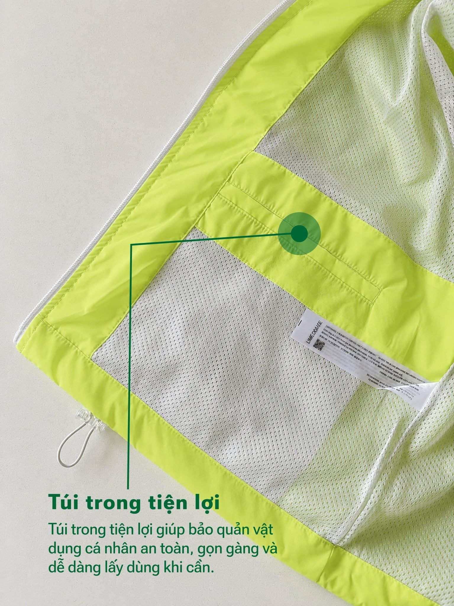 Áo Khoác Dù Nữ Dáng Lửng Chống Nắng Trượt Nước Windstopper 10 LIMEORANGE