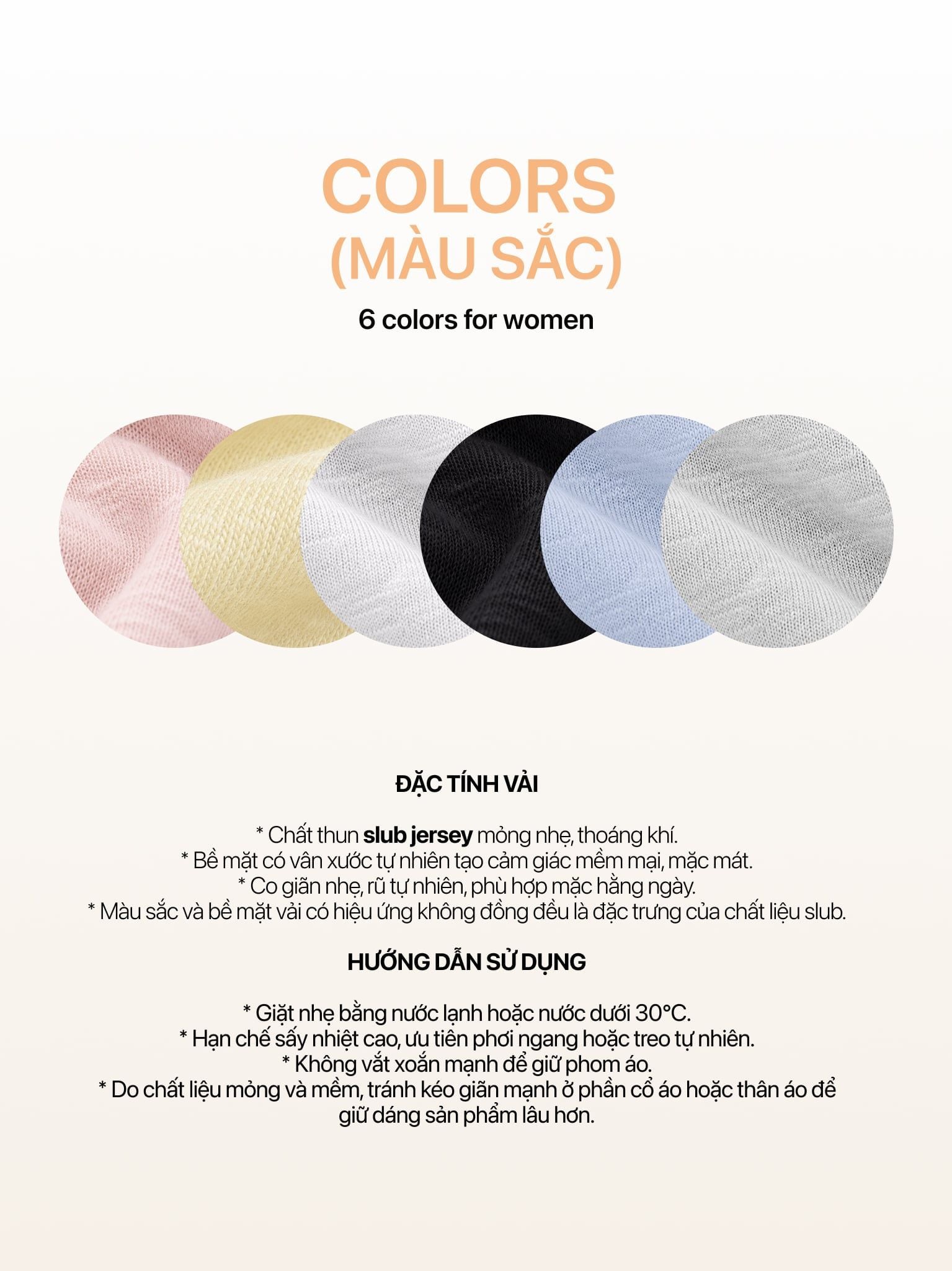 Áo Thun Nữ Tay Dài Slub Cotton LIMEORANGE