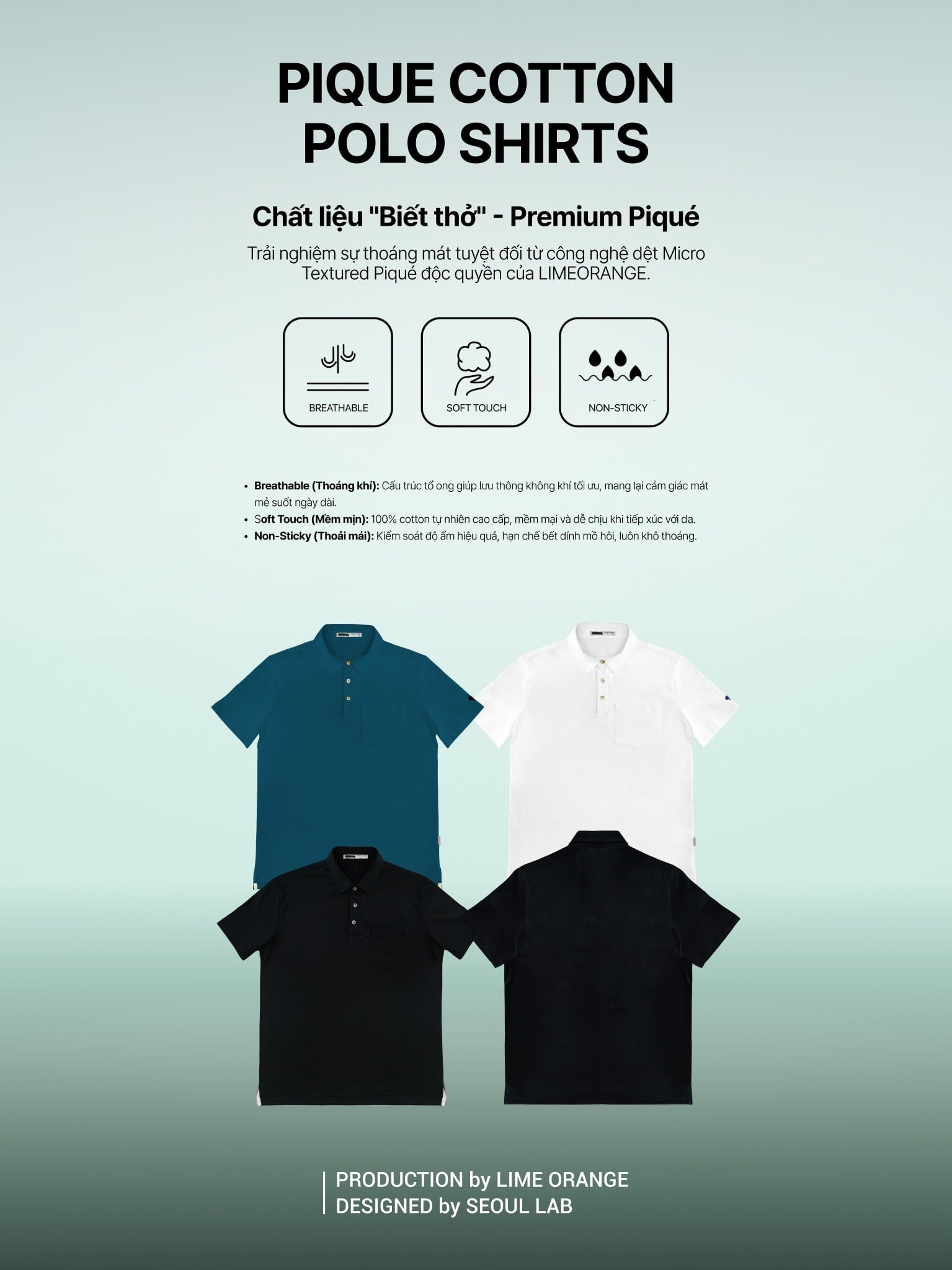 Áo Polo Cotton Piqué - Pique Cotton Polo shirts