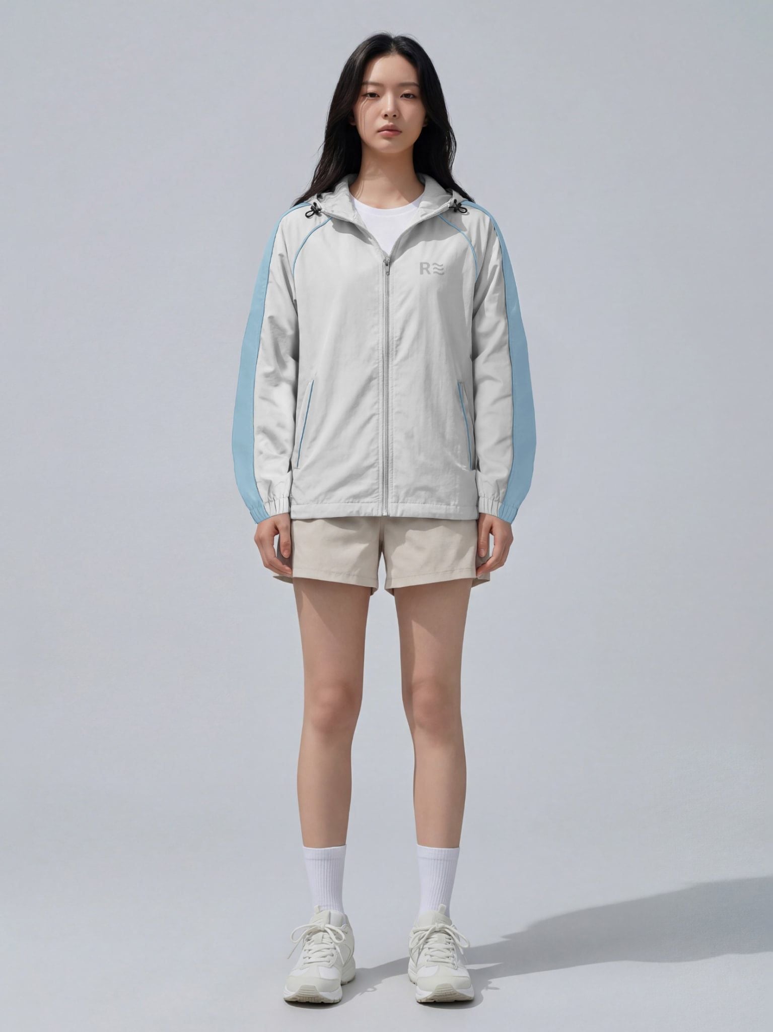 Áo khoác dù nữ - R3 Active Windstopper - Xanh Biển Nhạt