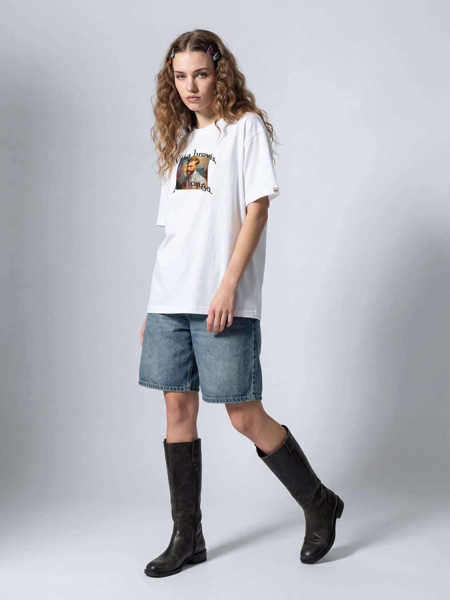 Áo Thun Cao Cấp Unisex Graphic VBAL T-Shirt Ver.1 LIMEORANGE - Trắng