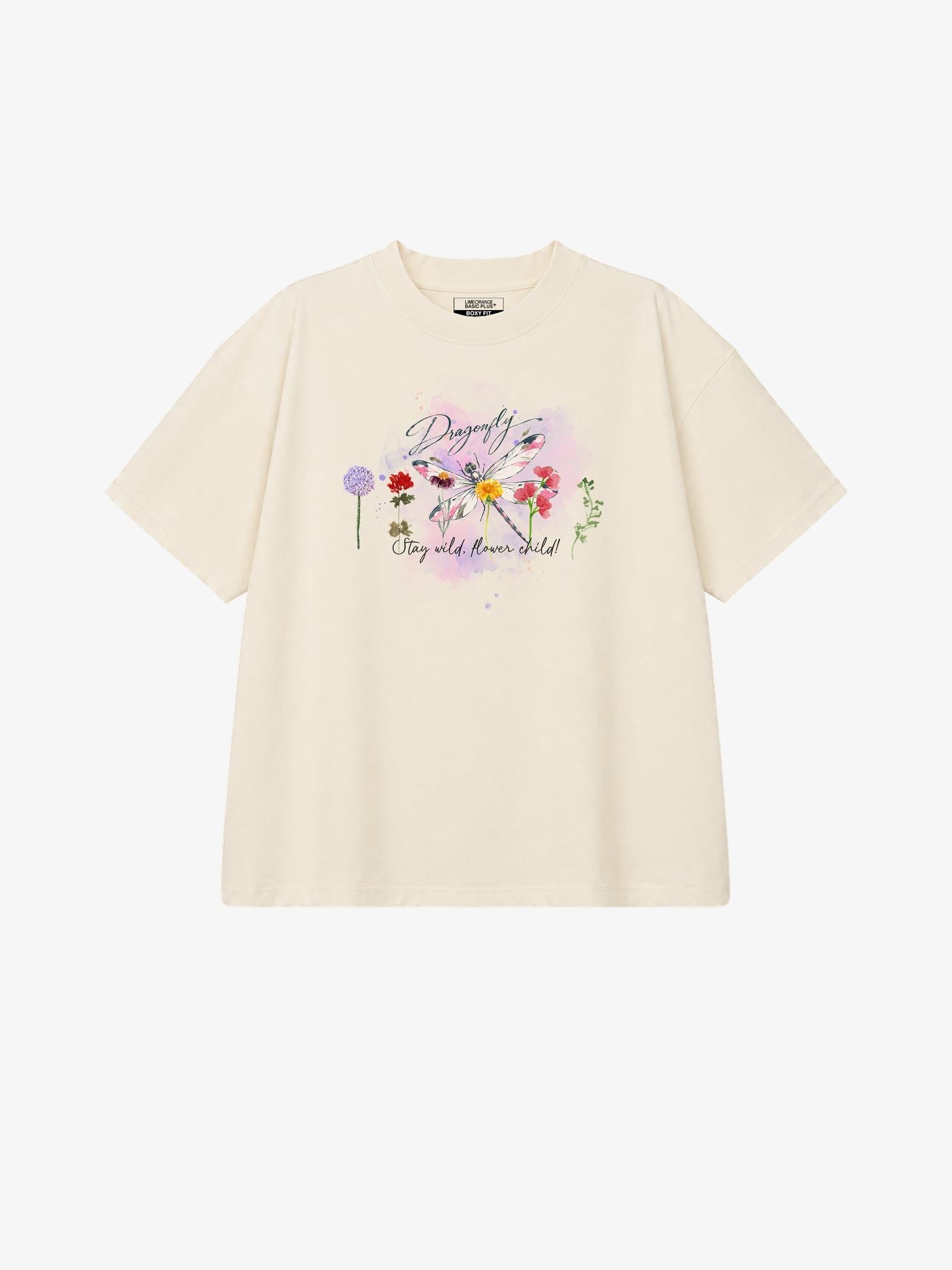 Áo thun Nữ Boxy Fit Form Rộng Graphic Dragonfly LIMEORANGE