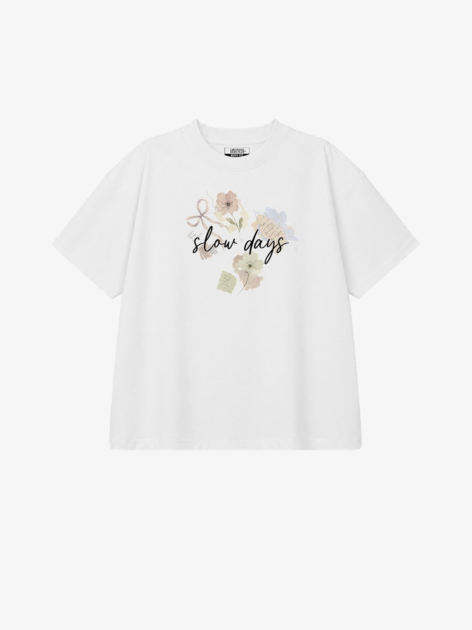 Áo thun Nữ Boxy Fit Form Rộng Graphic Slow Days LIMEORANGE